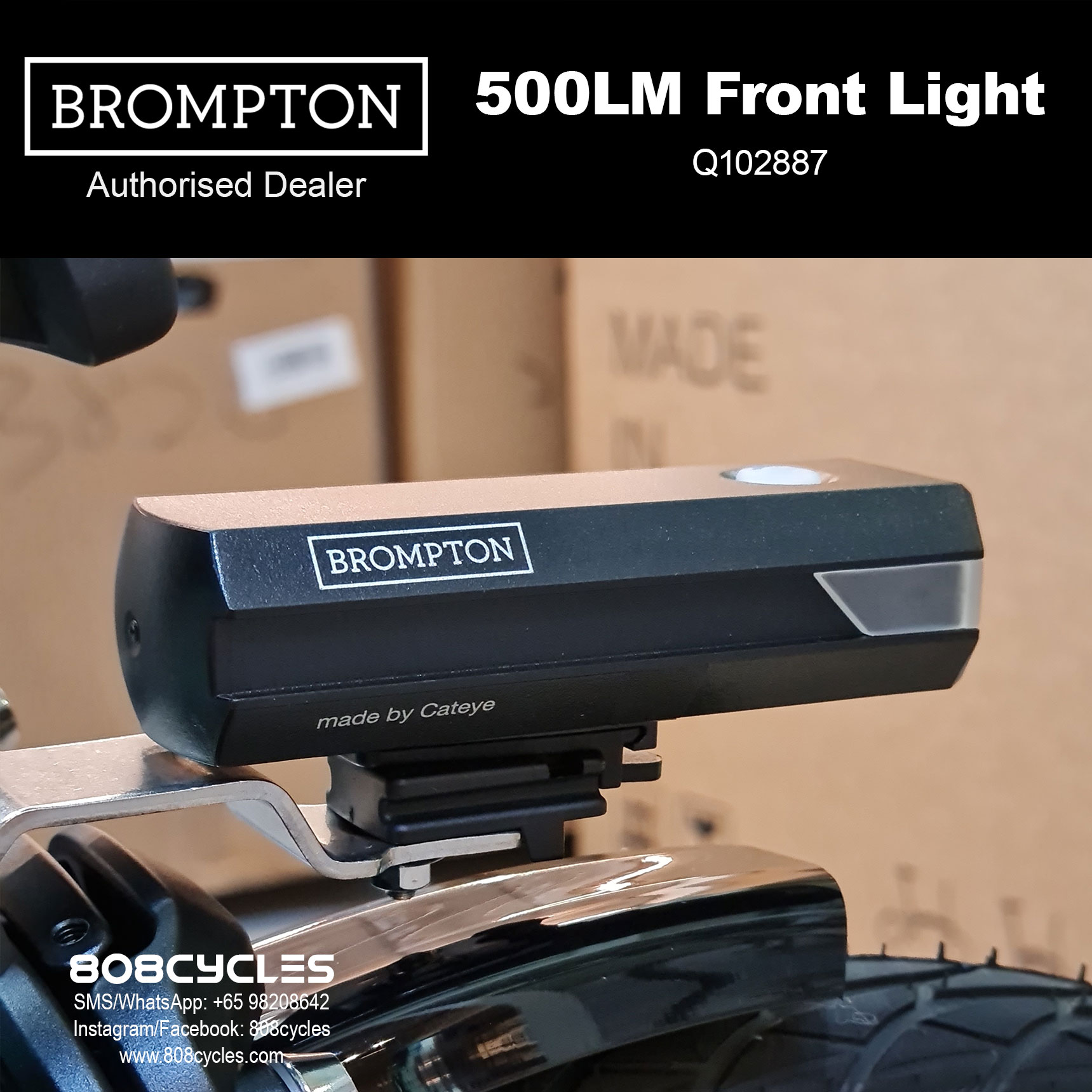 Brompton 500LM Front Light with Bracket - Image 3