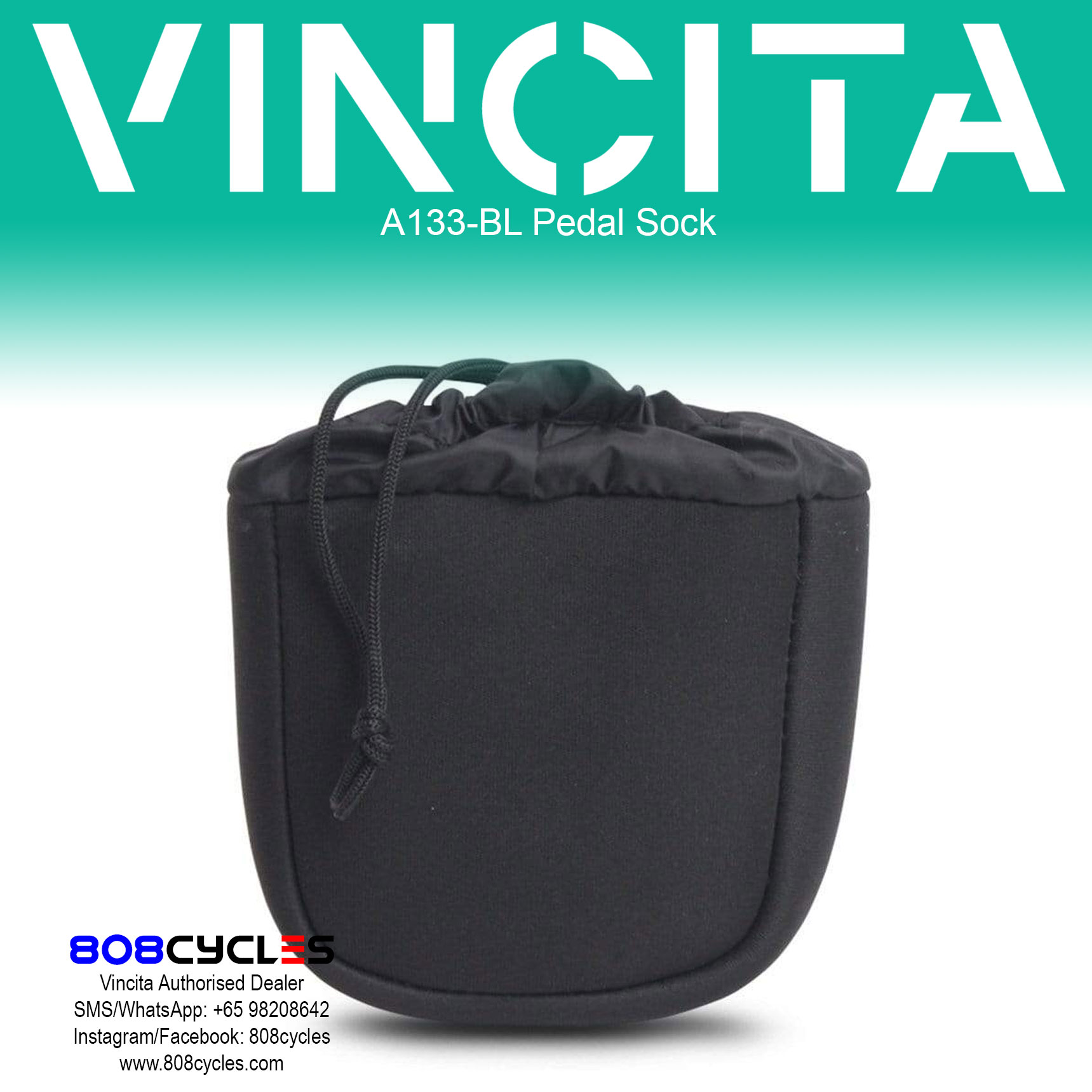Vincita A133-BL Neoprene Pedal Socks for Folding Bikes - Image 5