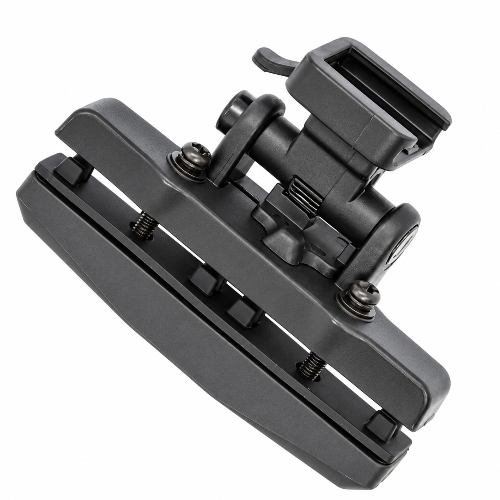 Cateye RM-1 black saddle rail rear-light mount on white background
