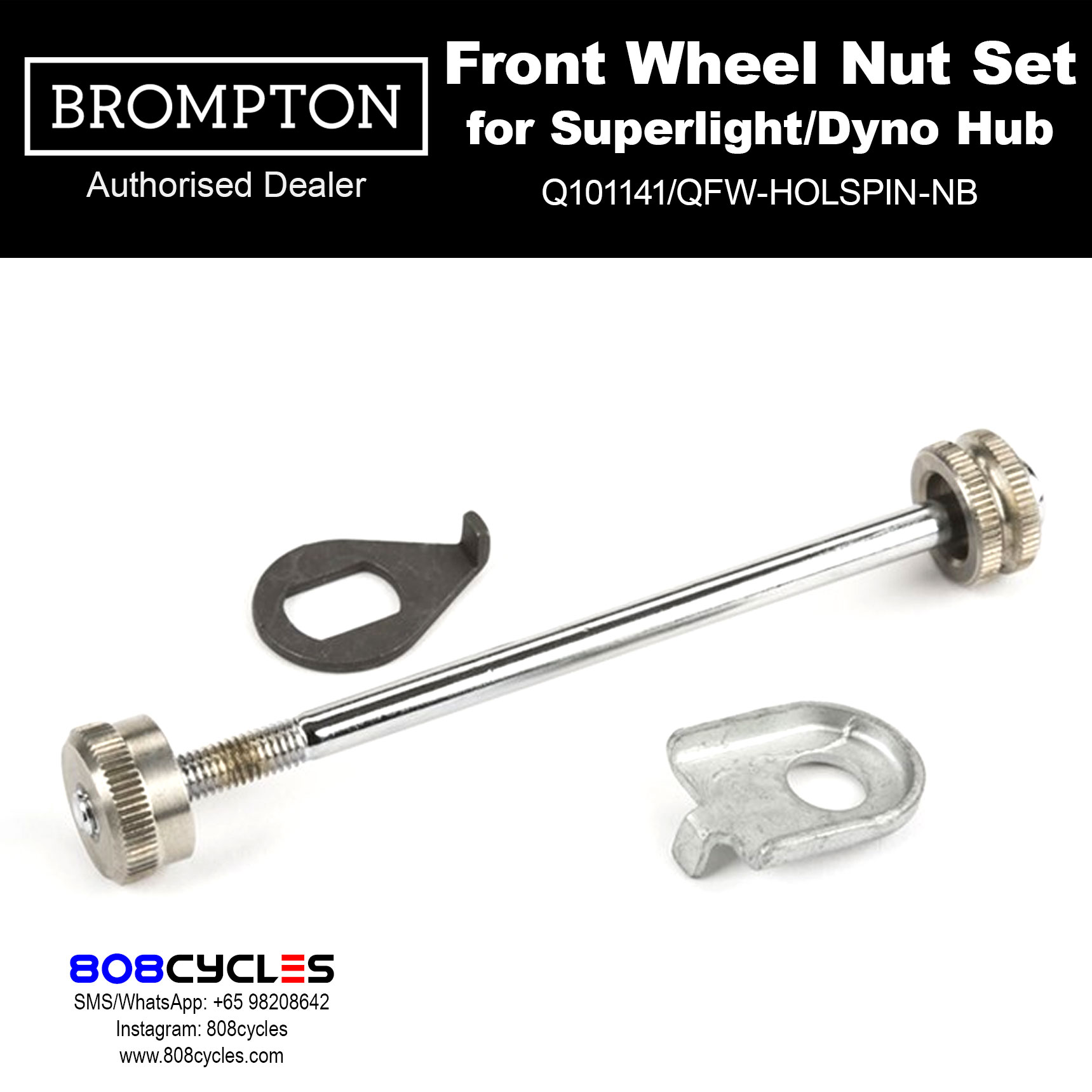BROMPTON Front Wheel Axle Fittings for Superlight/Hub dynamo