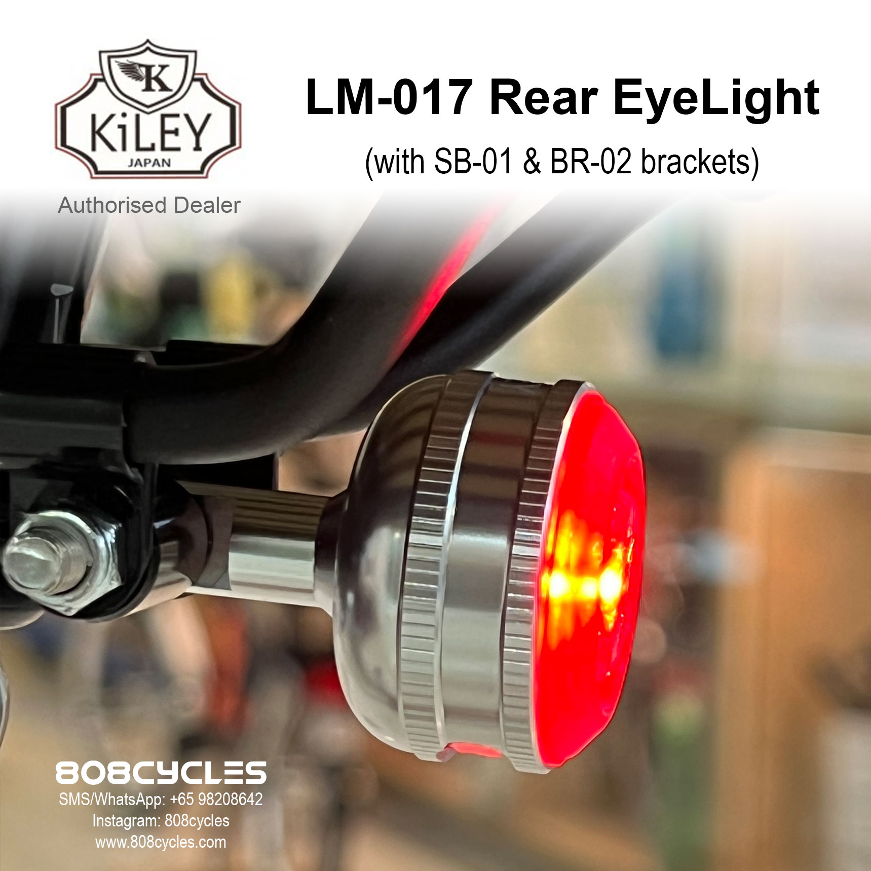 KiLEY LM017 Silver Rear Light + SB-01 + BR-02 - Image 3