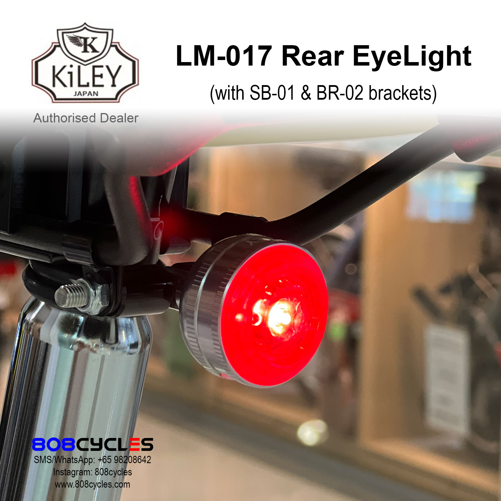 KiLEY LM017 Silver Rear Light + SB-01 + BR-02