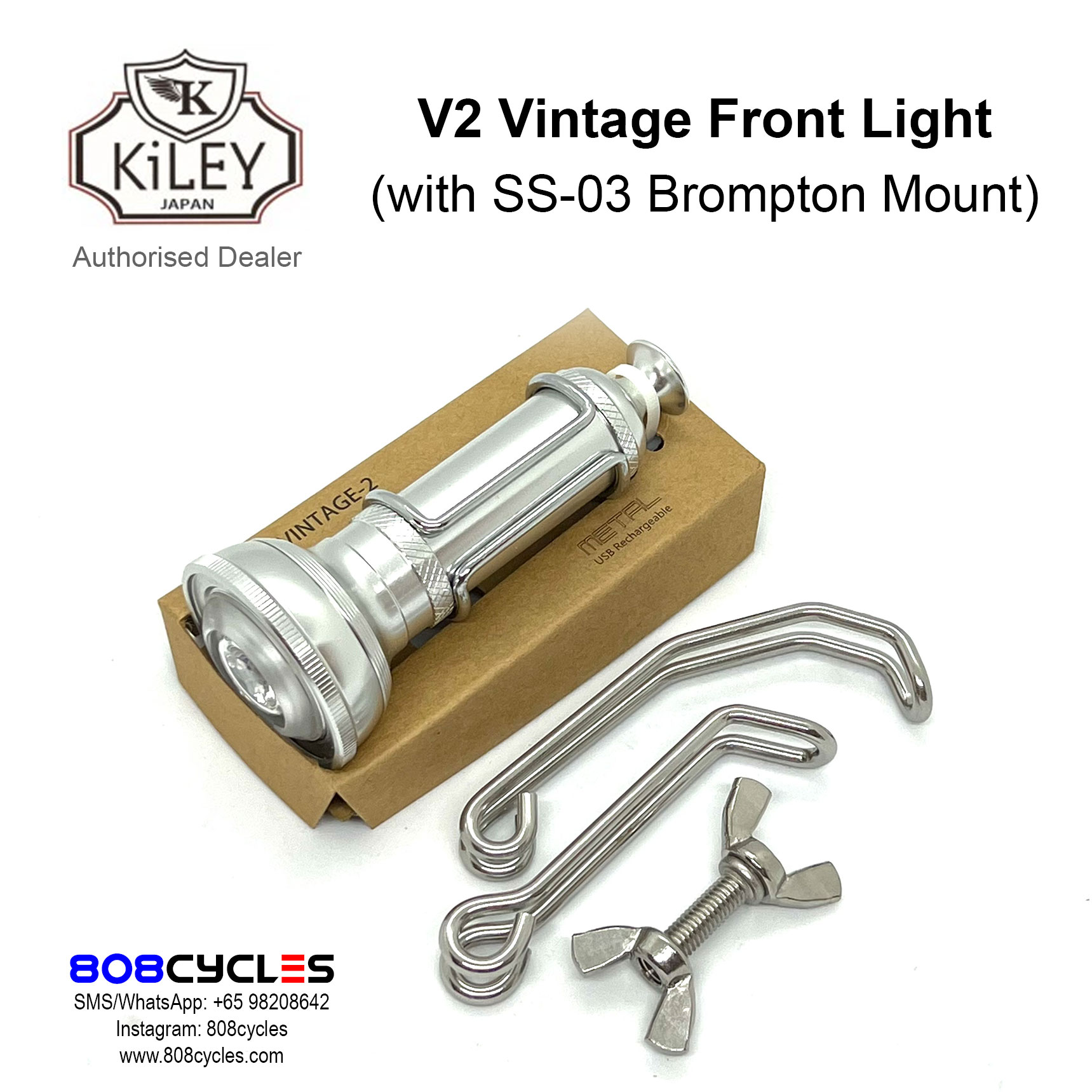 KiLEY V2 Vintage Front Light with SS-03 bracket - Image 2