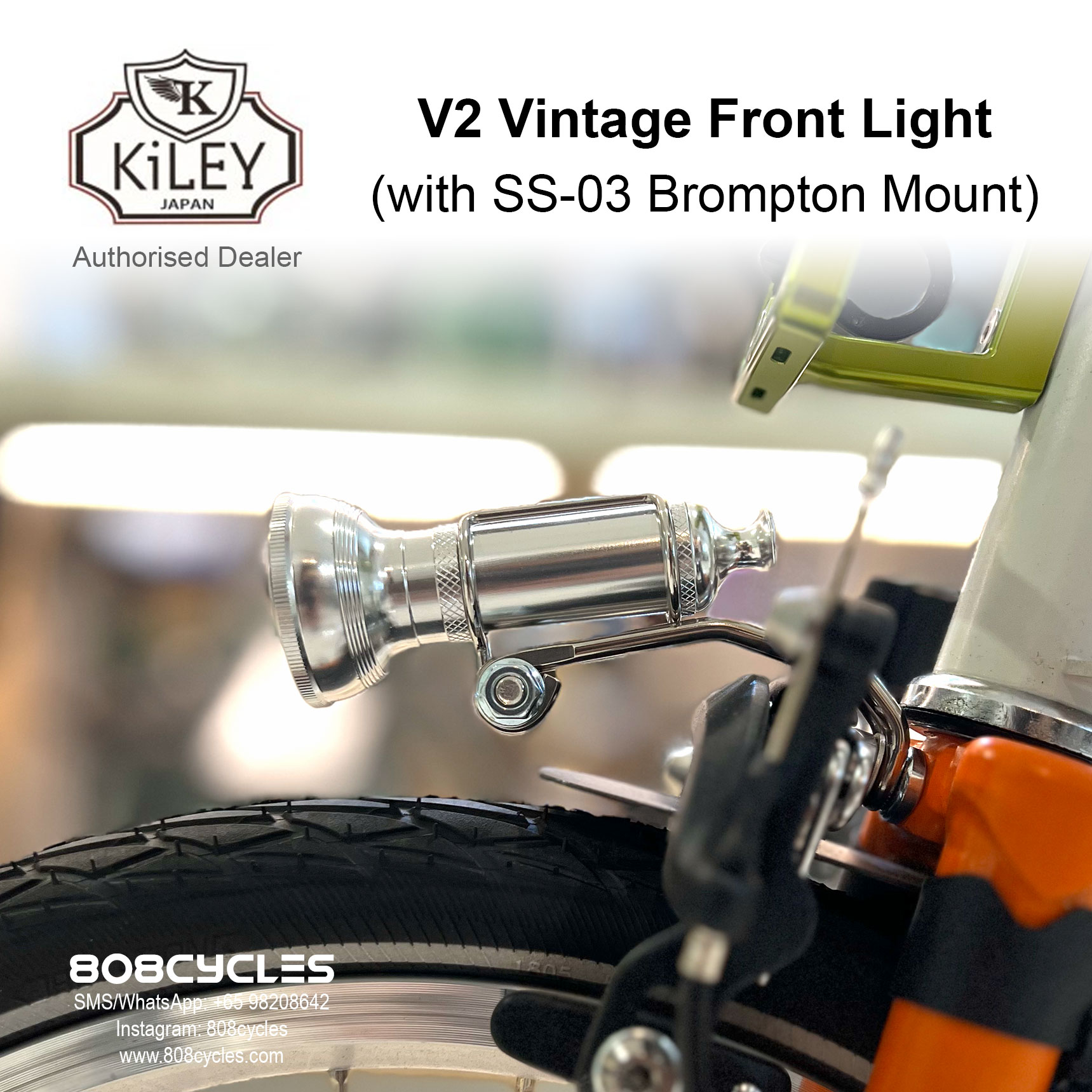 KiLEY V2 Vintage Front Light with SS-03 bracket - Image 3