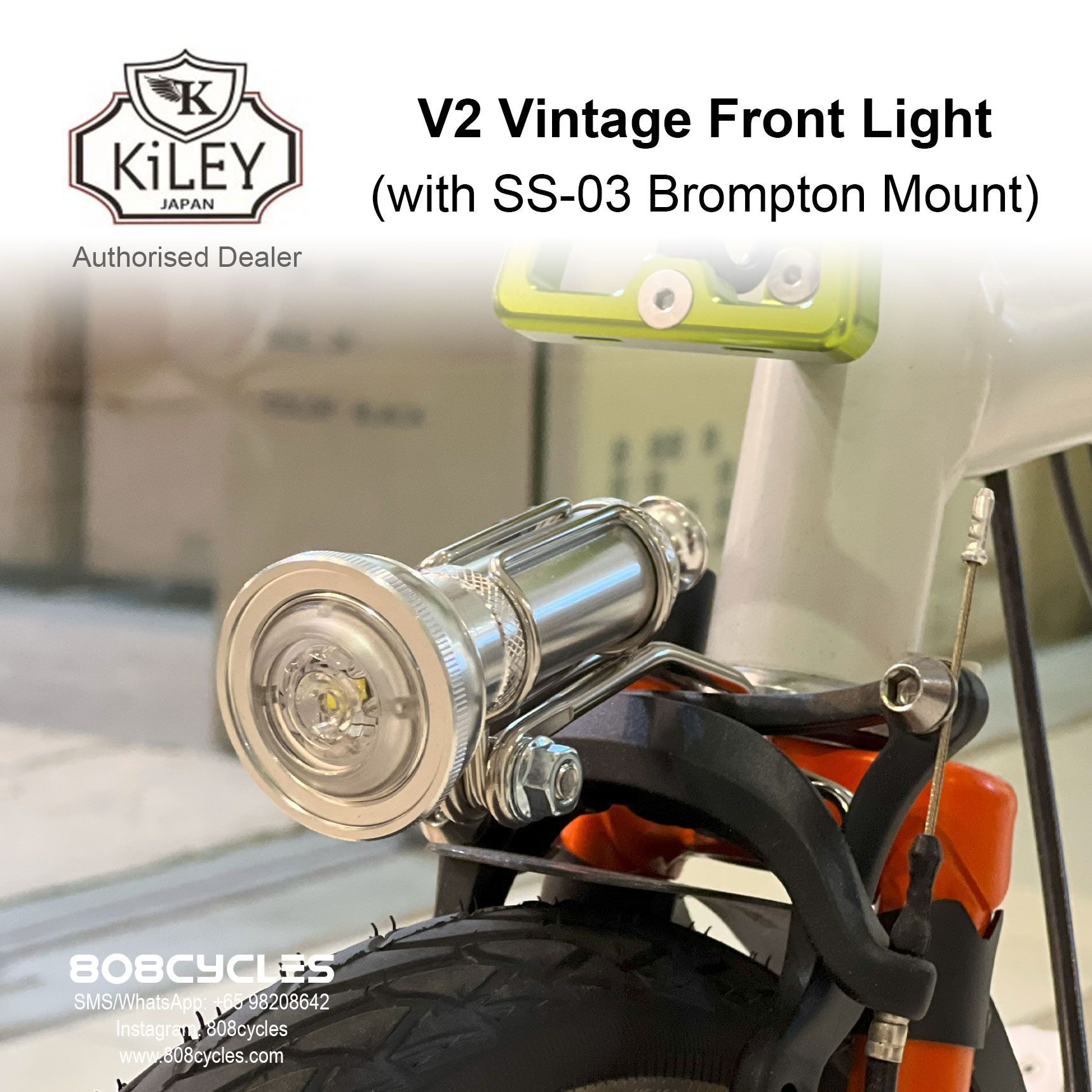 KiLEY V2 Vintage Front Light with SS-03 bracket - Image 4