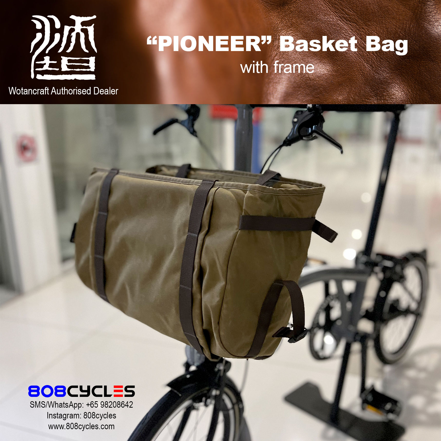 Wotancraft "Pioneer" Basket Bag for Brompton - Image 3