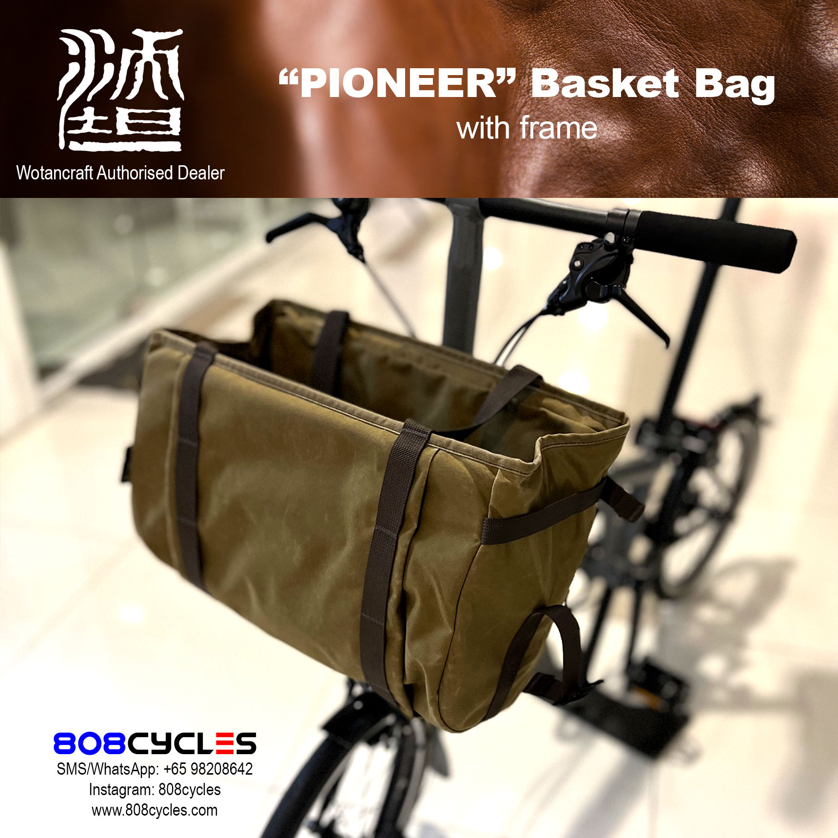 Wotancraft "Pioneer" Basket Bag for Brompton - Image 4