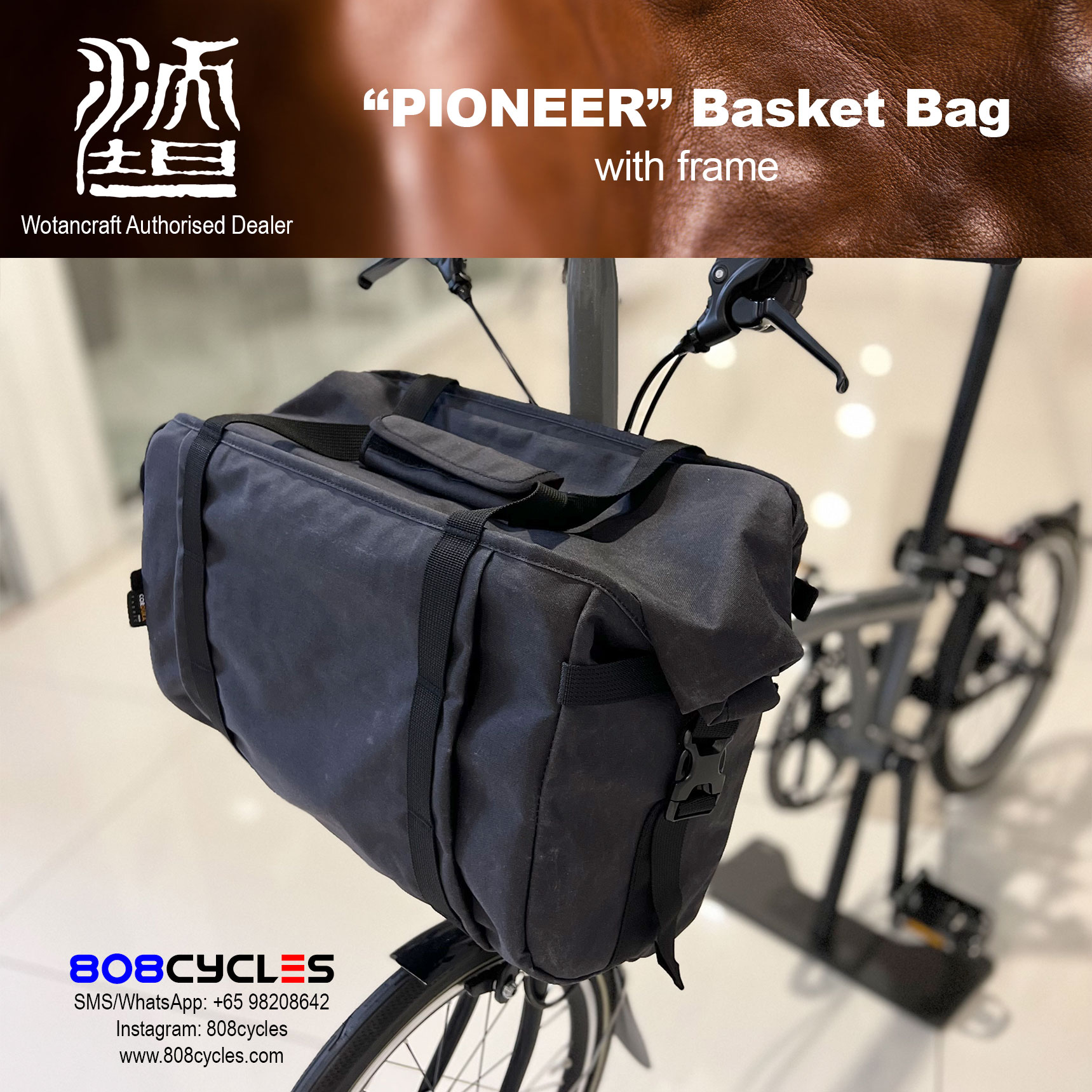 Wotancraft "Pioneer" Basket Bag for Brompton - Image 6
