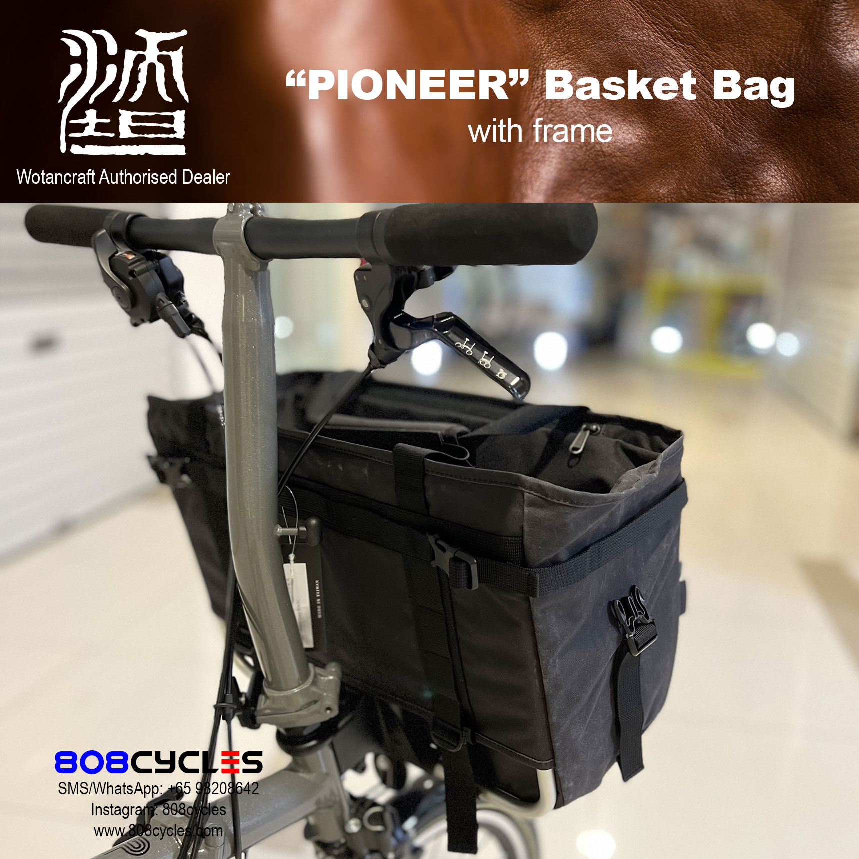 Wotancraft "Pioneer" Basket Bag for Brompton - Image 2