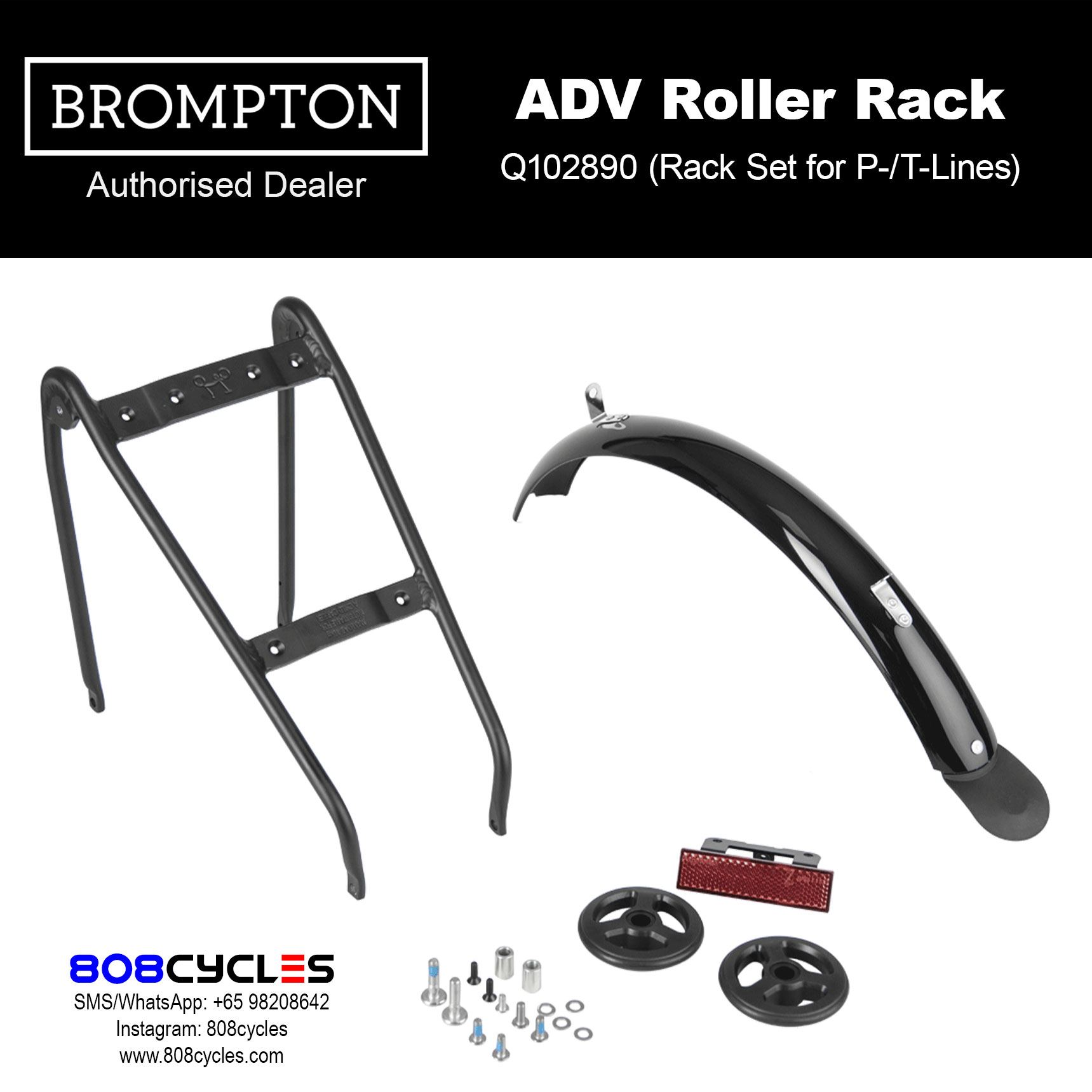 Brompton Advance Roller Rack (Rear Rack for T/P/new-C Lines)