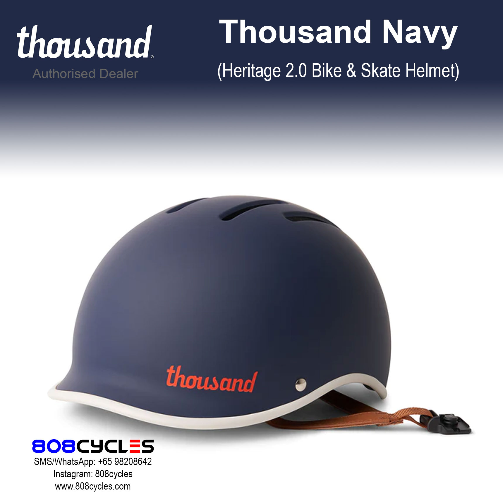Thousand Heritage 2.0 Bike & Skate Helmet - Thousand Navy