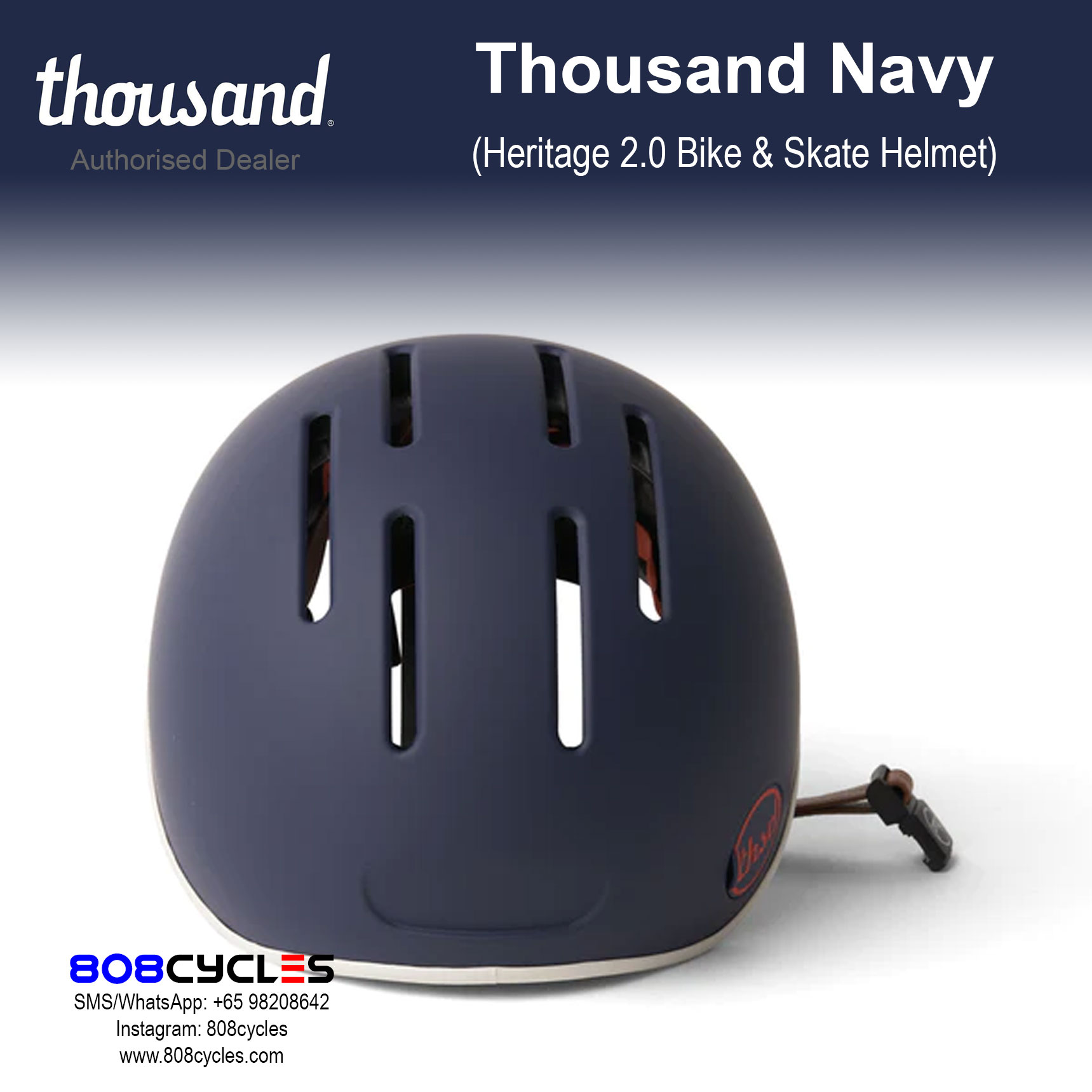 Thousand Heritage 2.0 Bike & Skate Helmet - Thousand Navy - Image 6