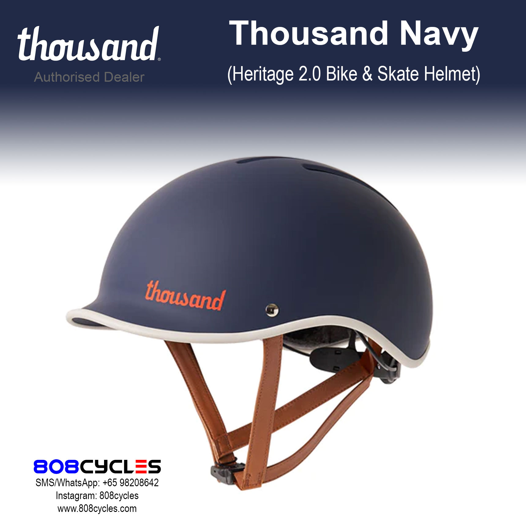 Thousand Heritage 2.0 Bike & Skate Helmet - Thousand Navy - Image 7