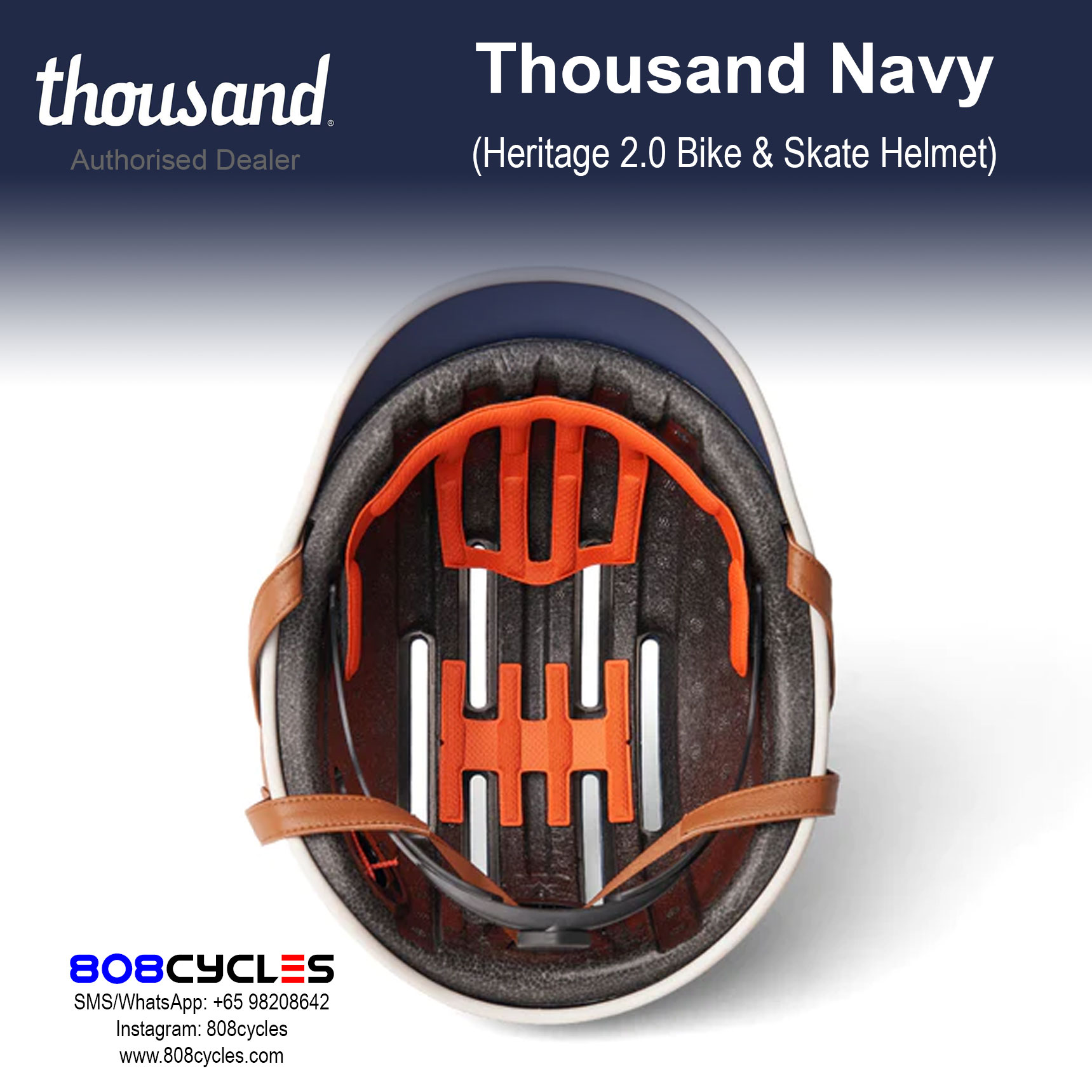 Thousand Heritage 2.0 Bike & Skate Helmet - Thousand Navy - Image 9