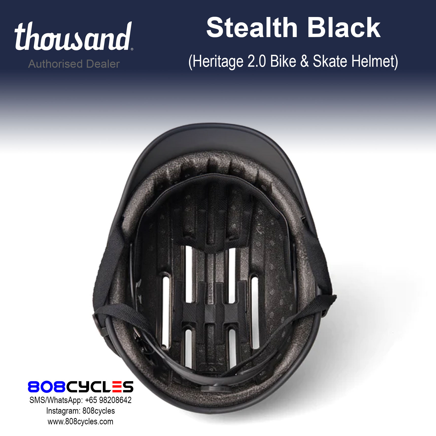 Thousand Heritage 2.0 Bike & Skate Helmet - Stealth Black - Image 9