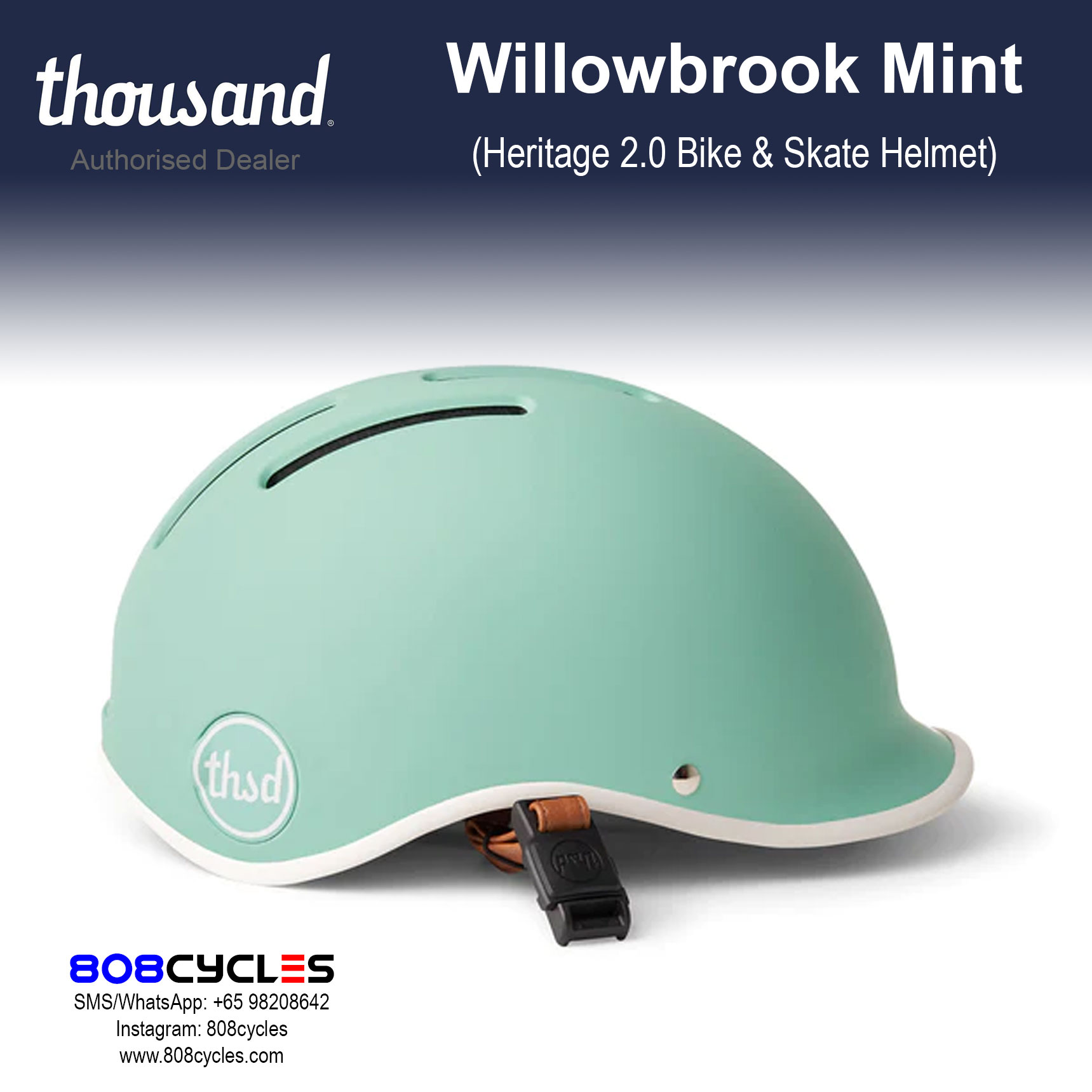 Thousand Heritage 2.0 Bike & Skate Helmet - Willowbrook Mint - Image 3