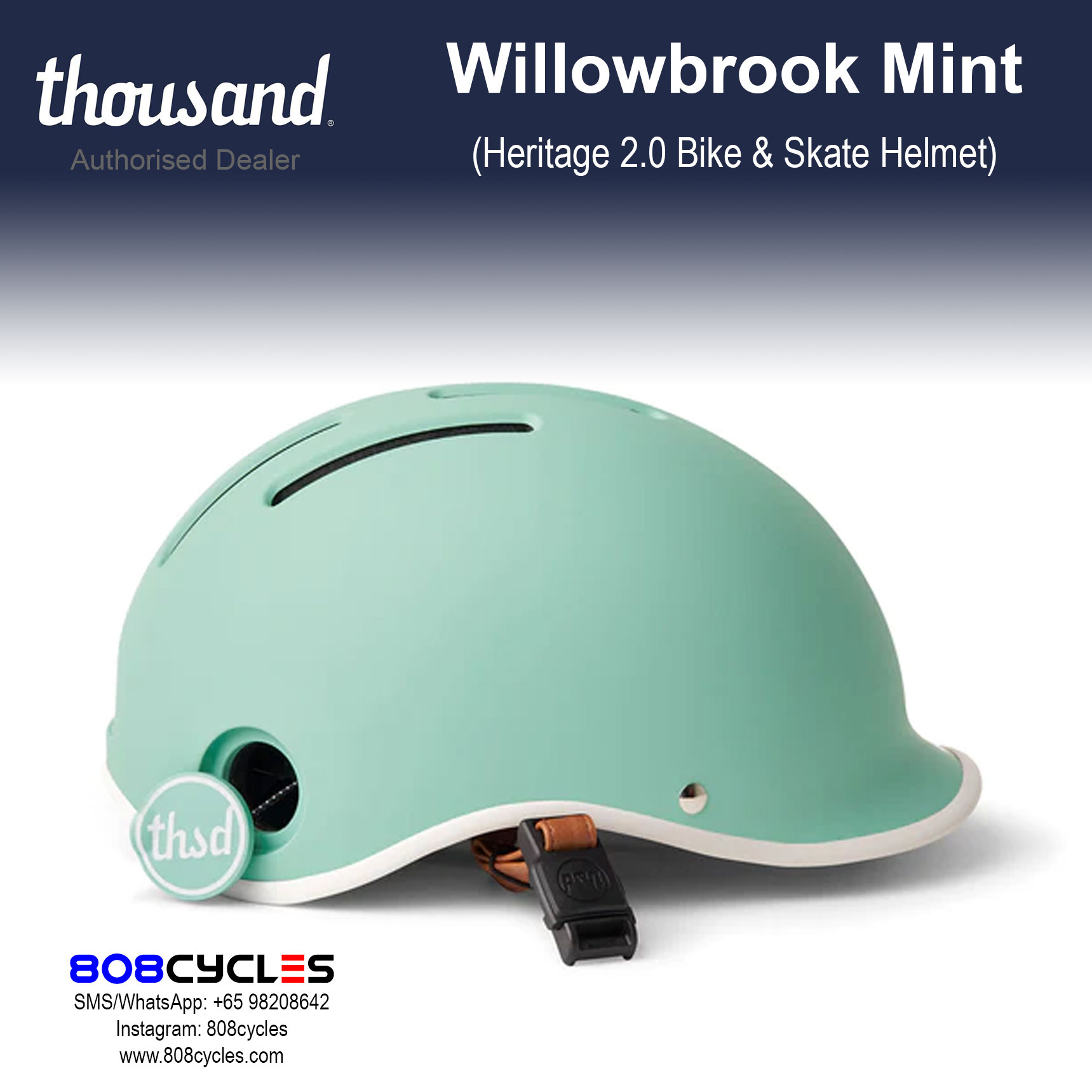 Thousand Heritage 2.0 Bike & Skate Helmet - Willowbrook Mint - Image 4