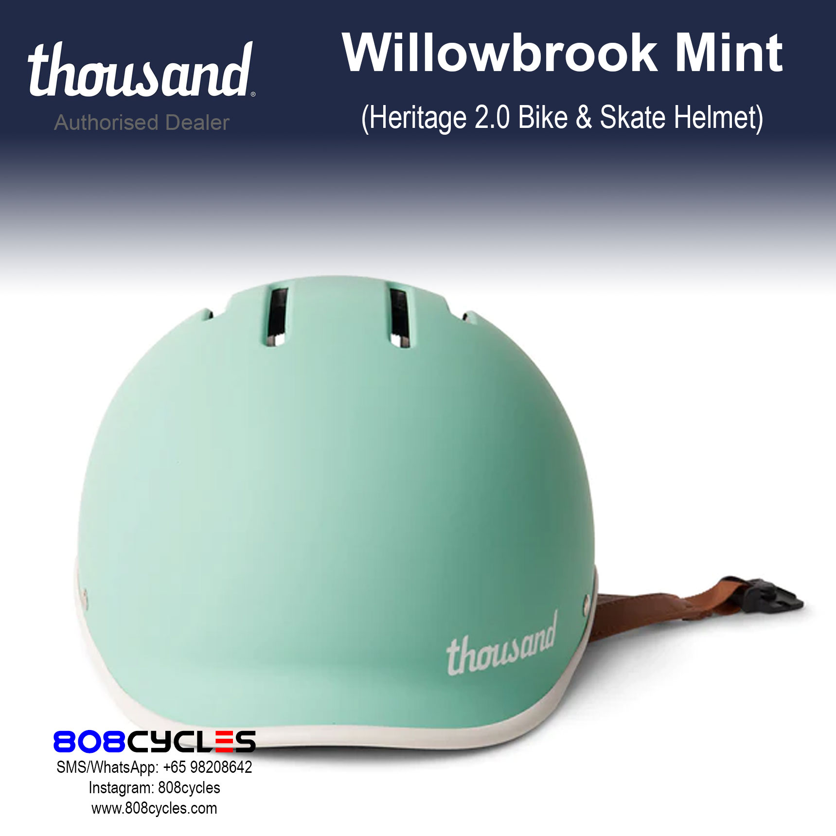 Thousand Heritage 2.0 Bike & Skate Helmet - Willowbrook Mint - Image 5