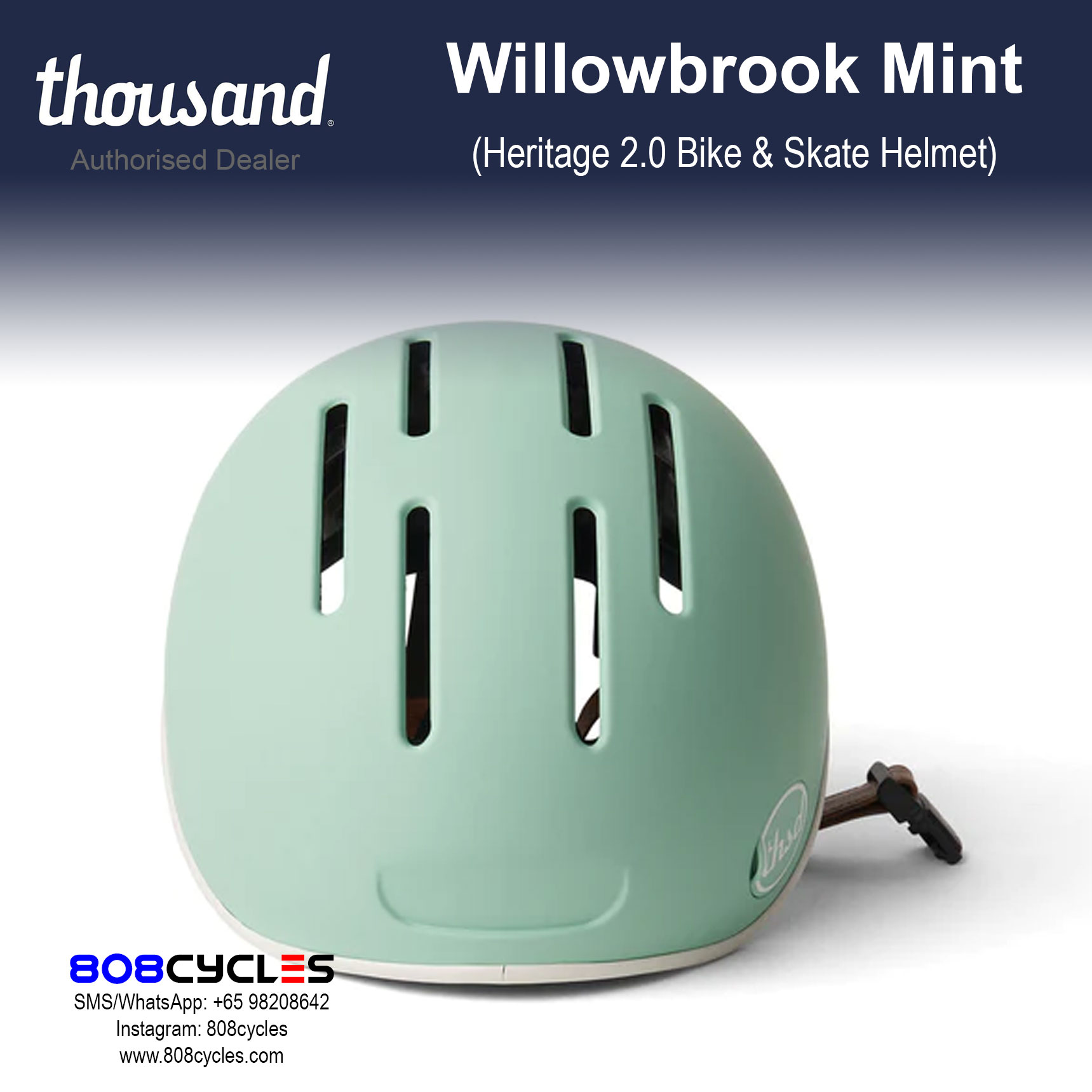 Thousand Heritage 2.0 Bike & Skate Helmet - Willowbrook Mint - Image 6