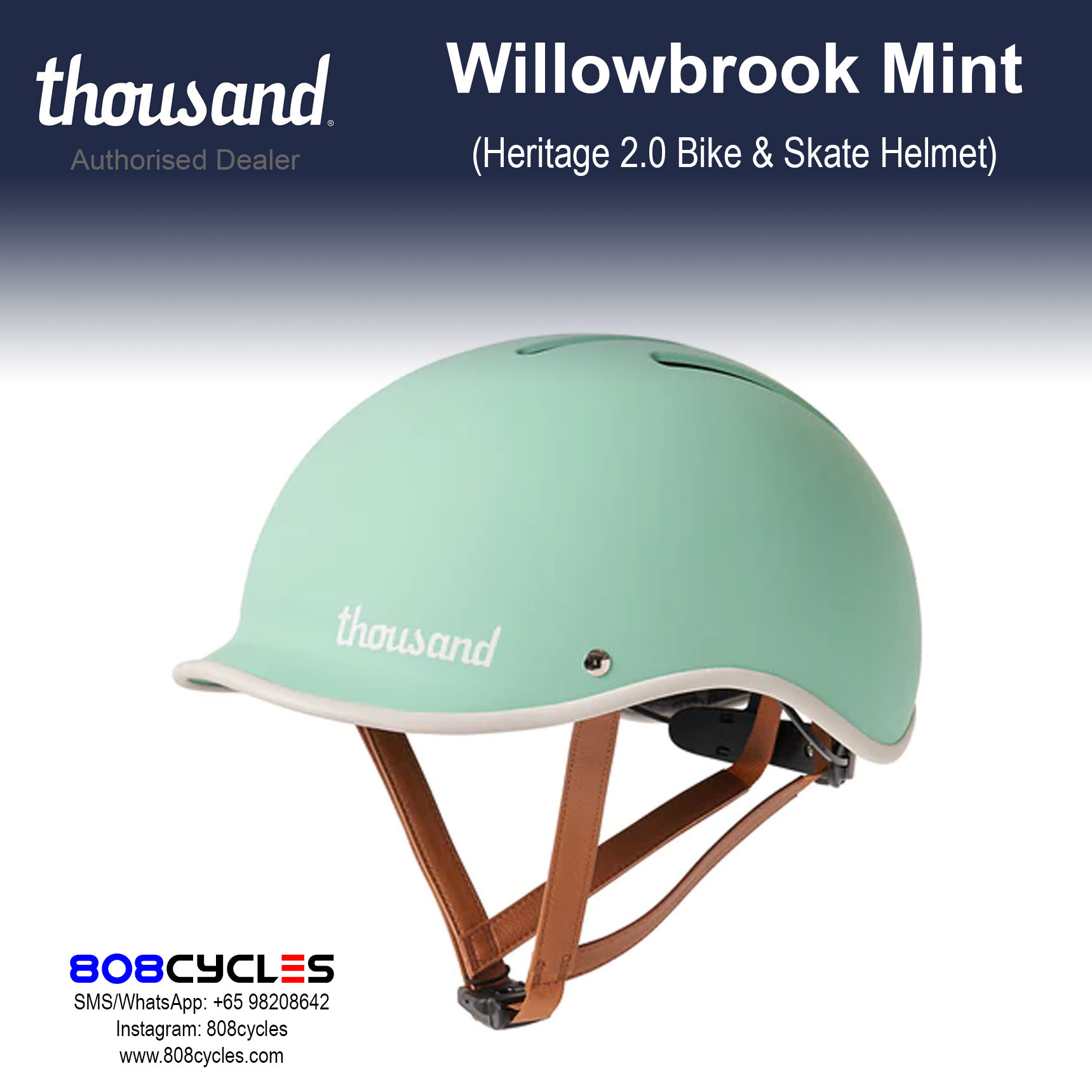 Thousand Heritage 2.0 Bike & Skate Helmet - Willowbrook Mint - Image 7