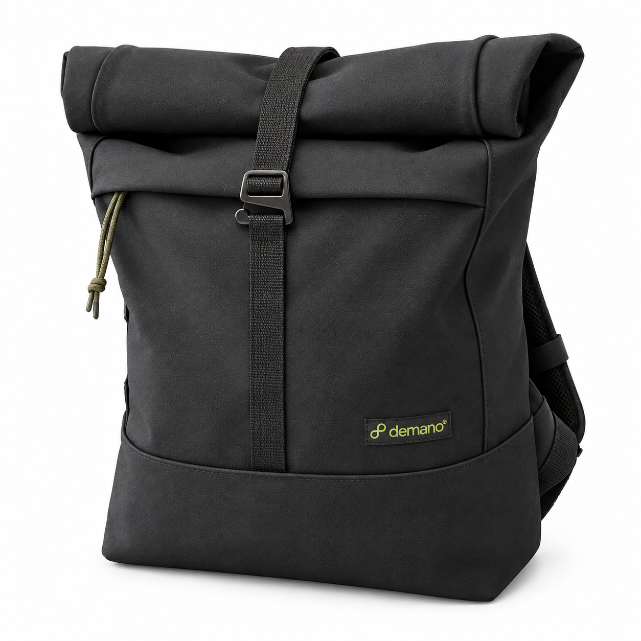 Demano LLAC convertible roll-top backpack and front bag for Brompton in black