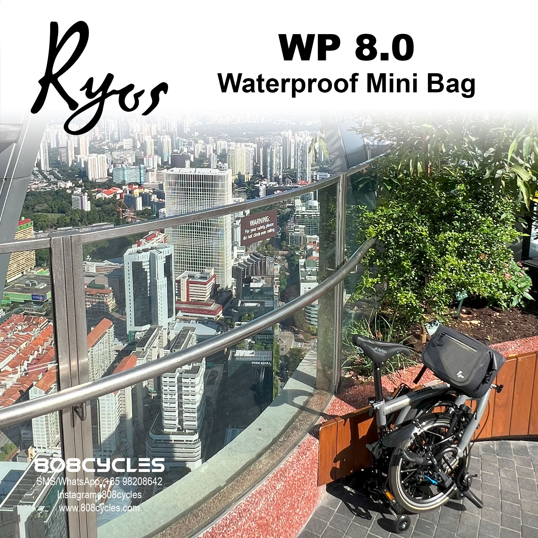 Ryos WP 8.0 Waterproof Front Bag for Brompton (Dark Grey) - Image 3