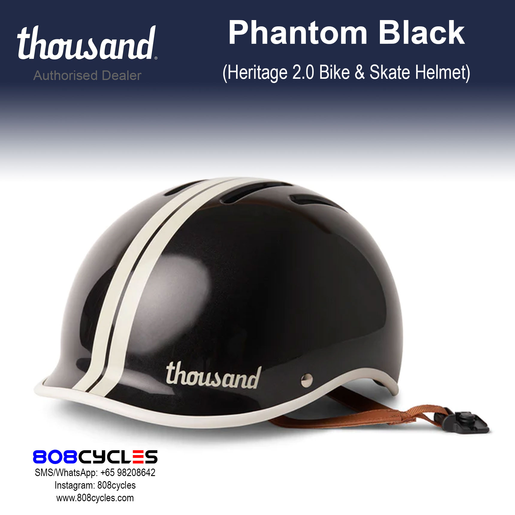 Thousand Heritage 2.0 Bike & Skate Helmet - Phantom Black