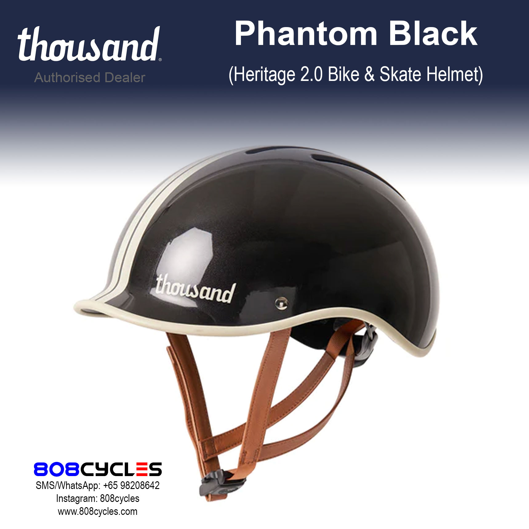 Thousand Heritage 2.0 Bike & Skate Helmet - Phantom Black - Image 5