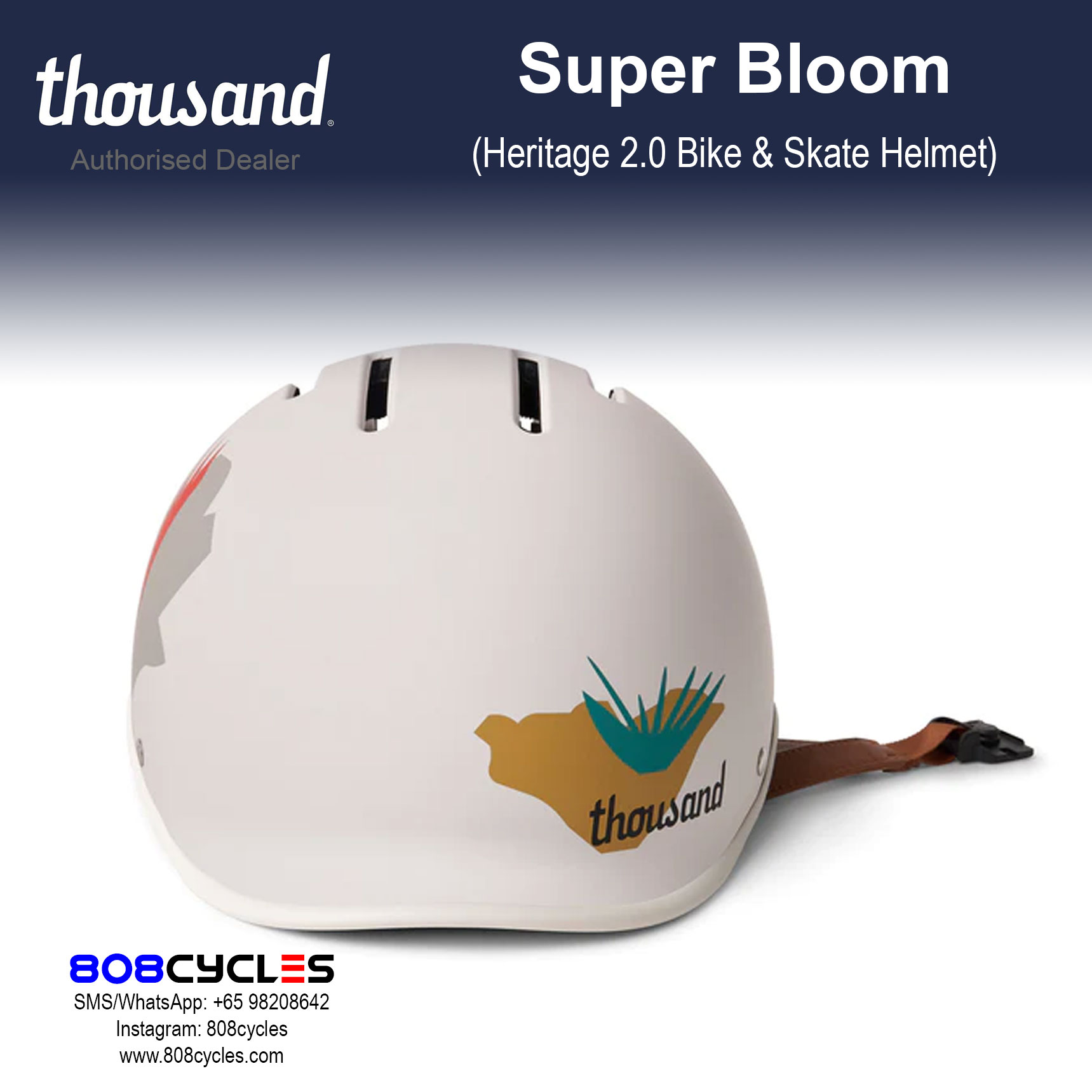Thousand Heritage 2.0 Bike & Skate Helmet - Super Bloom - Image 5