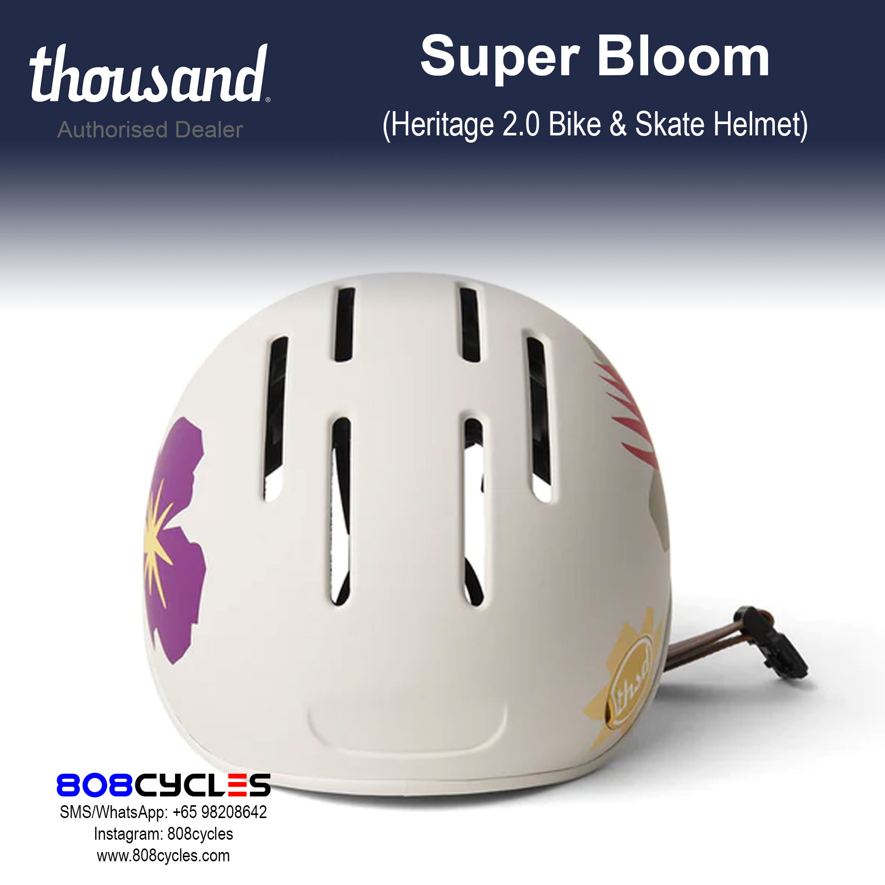 Thousand Heritage 2.0 Bike & Skate Helmet - Super Bloom - Image 6