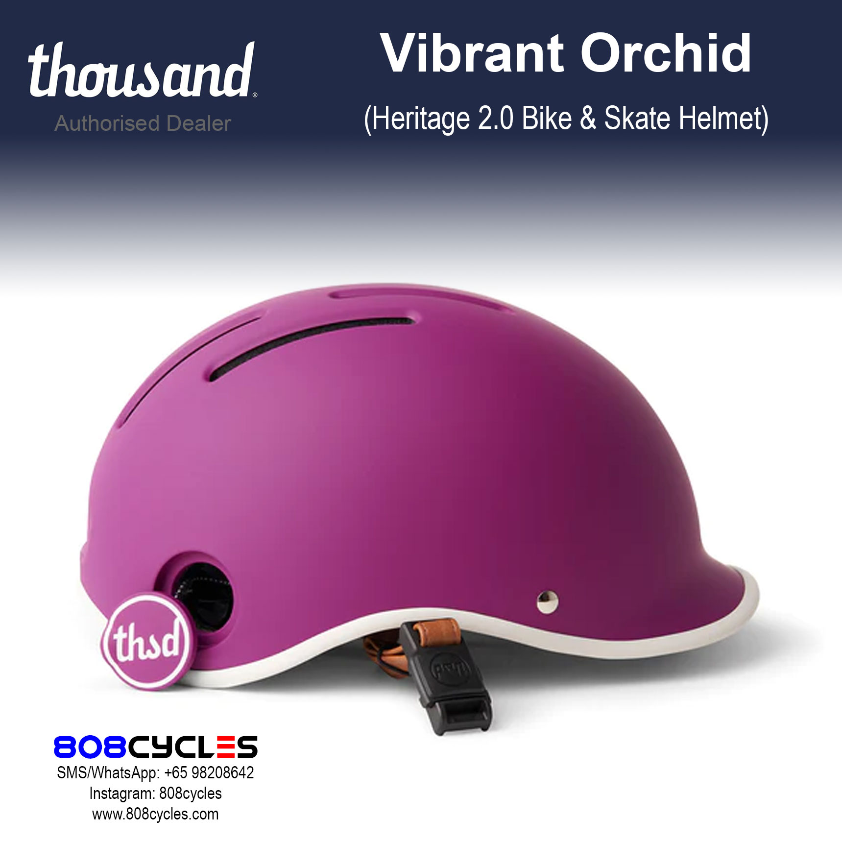 Thousand Heritage 2.0 Bike & Skate Helmet - Vibrant Orchid - Image 4