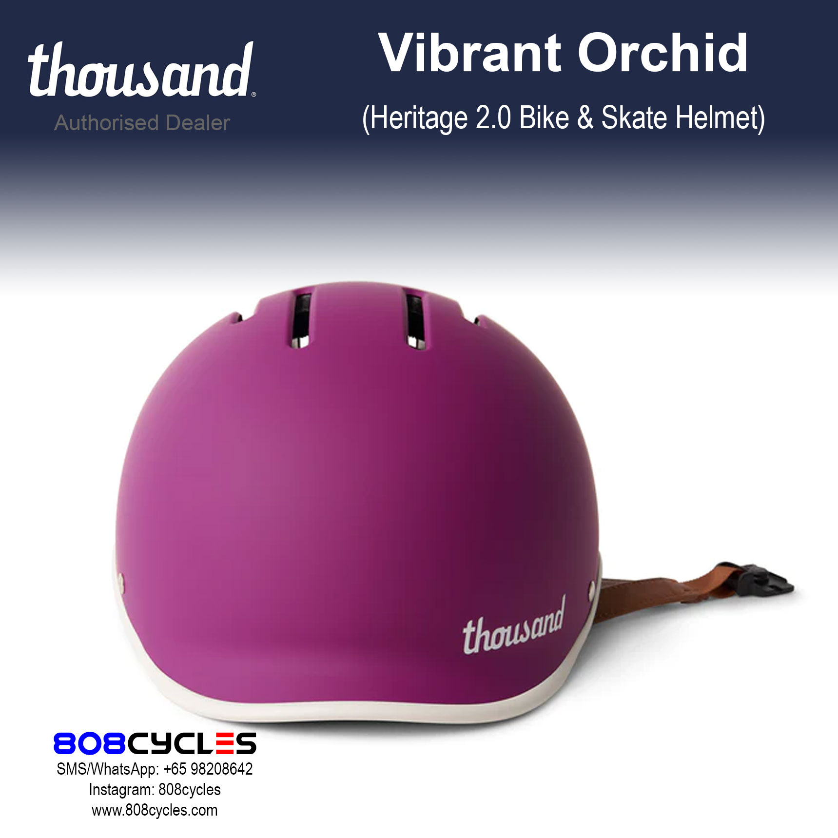 Thousand Heritage 2.0 Bike & Skate Helmet - Vibrant Orchid - Image 5