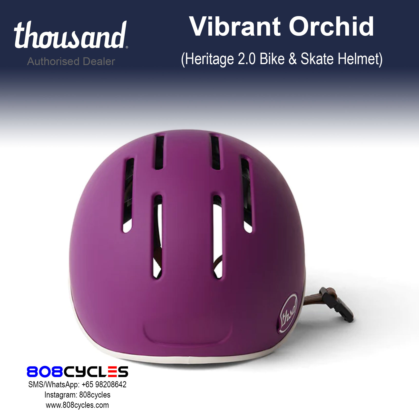 Thousand Heritage 2.0 Bike & Skate Helmet - Vibrant Orchid - Image 6