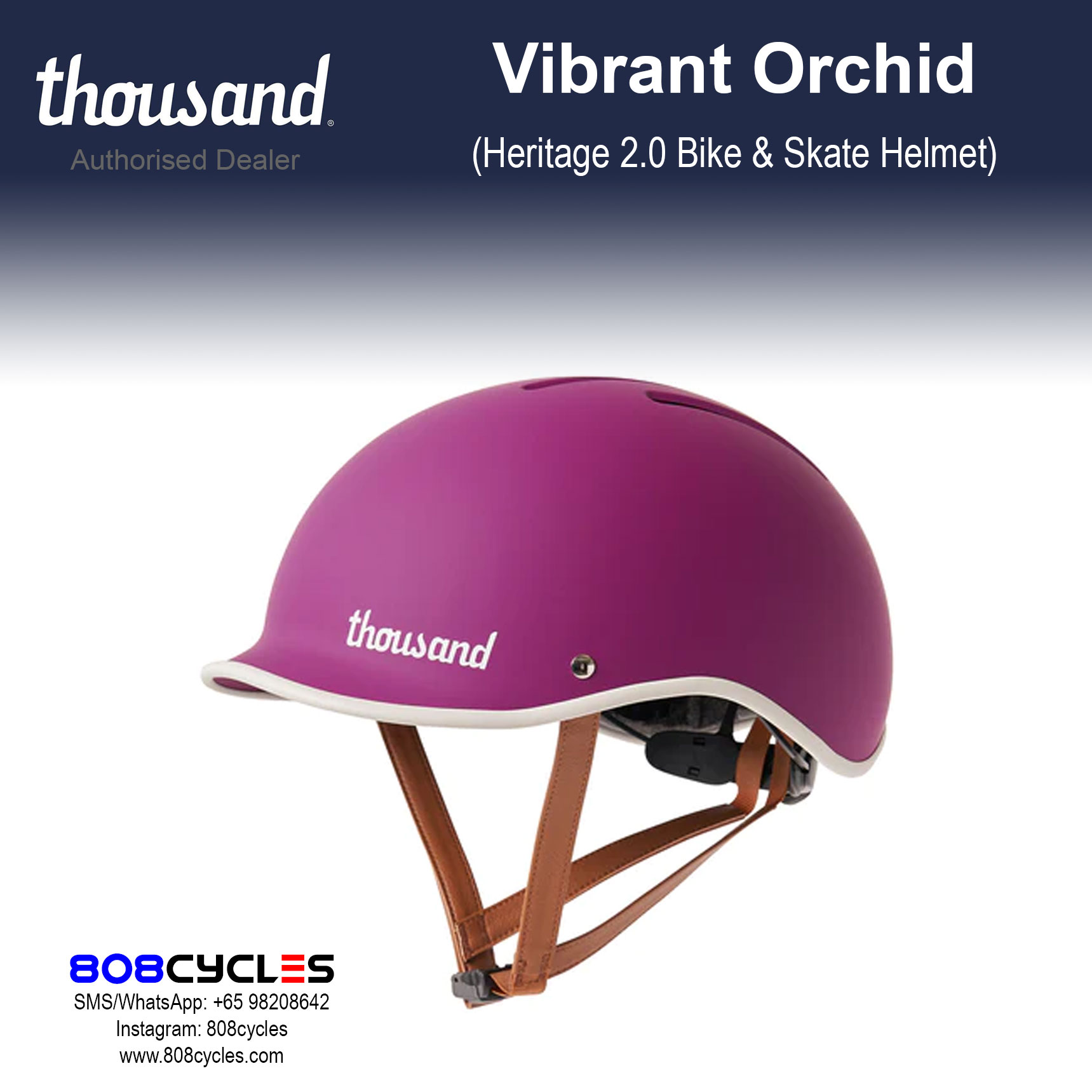 Thousand Heritage 2.0 Bike & Skate Helmet - Vibrant Orchid - Image 7