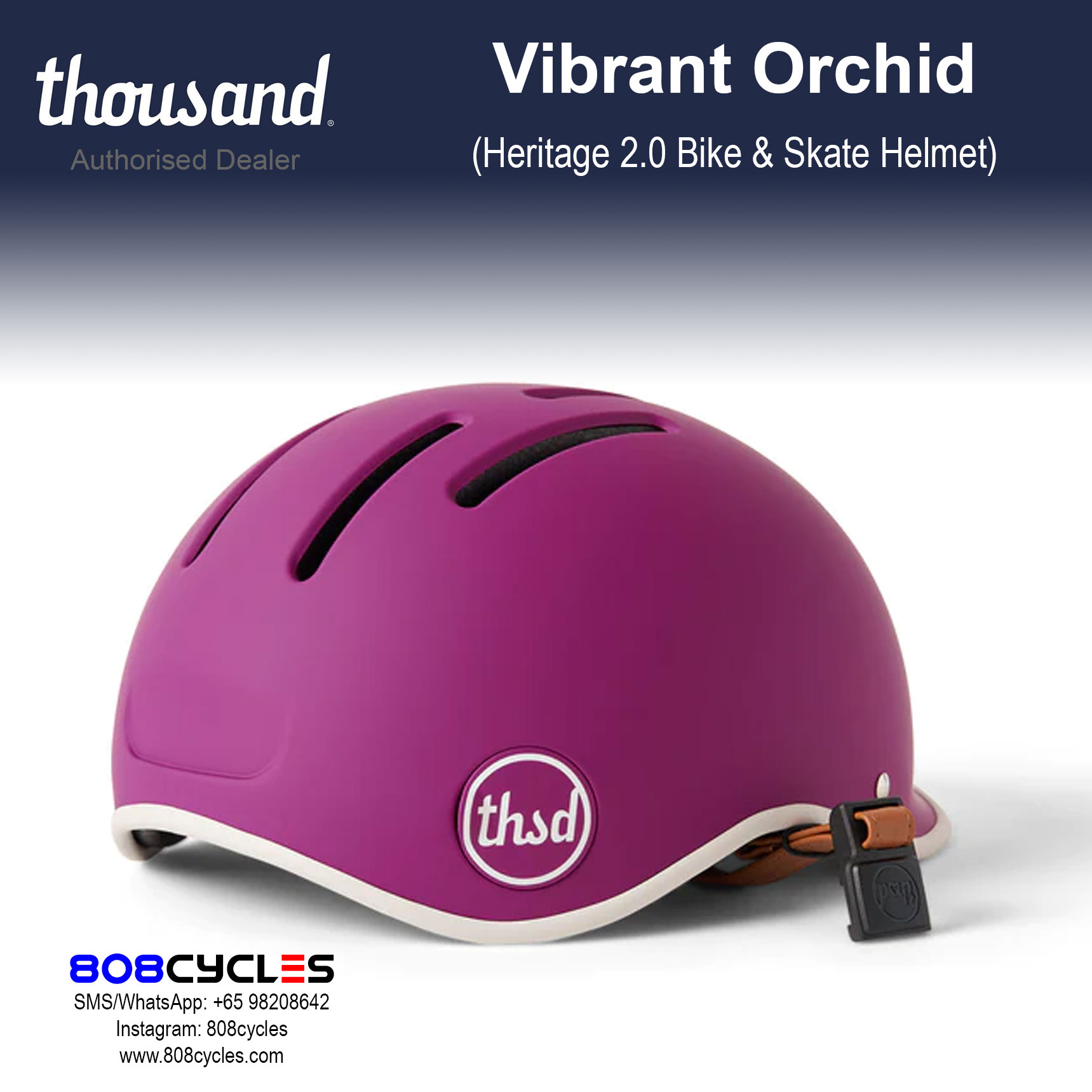 Thousand Heritage 2.0 Bike & Skate Helmet - Vibrant Orchid - Image 8