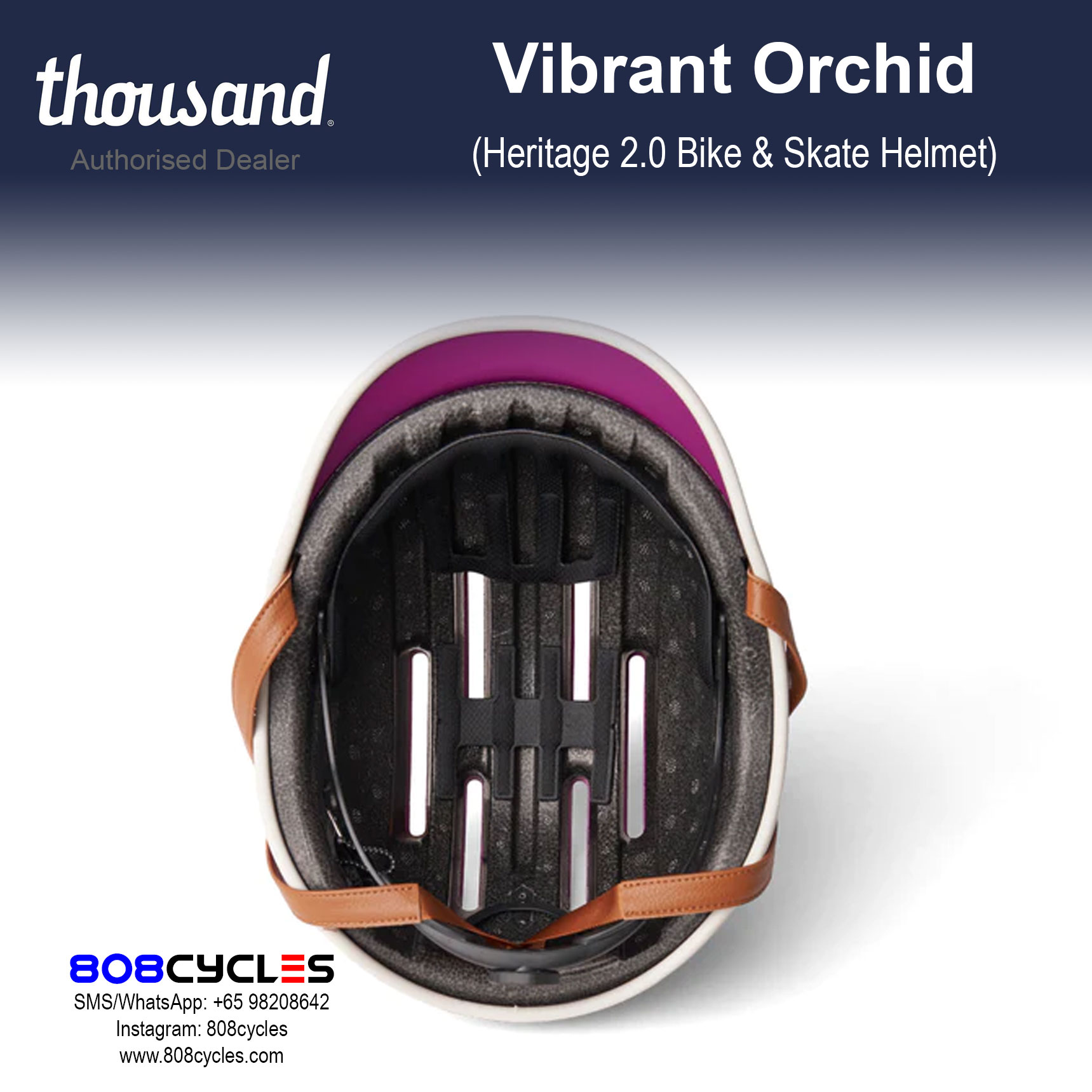 Thousand Heritage 2.0 Bike & Skate Helmet - Vibrant Orchid - Image 9