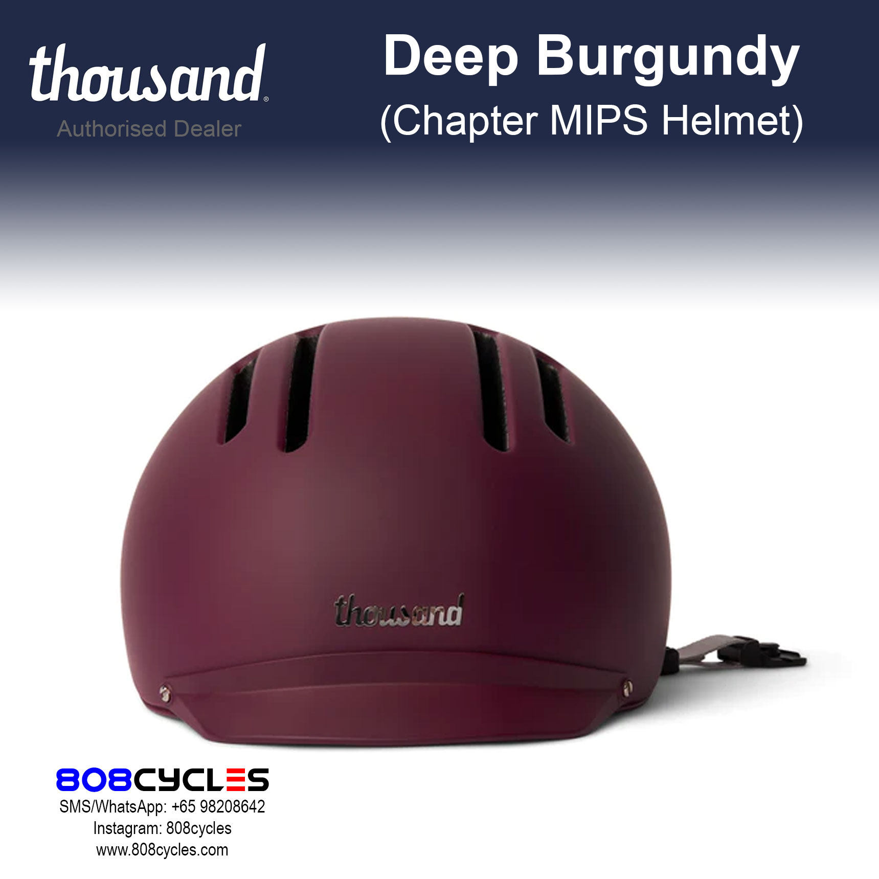 Thousand Chapter MIPS Bike Helmet – Deep Burgundy - Image 5