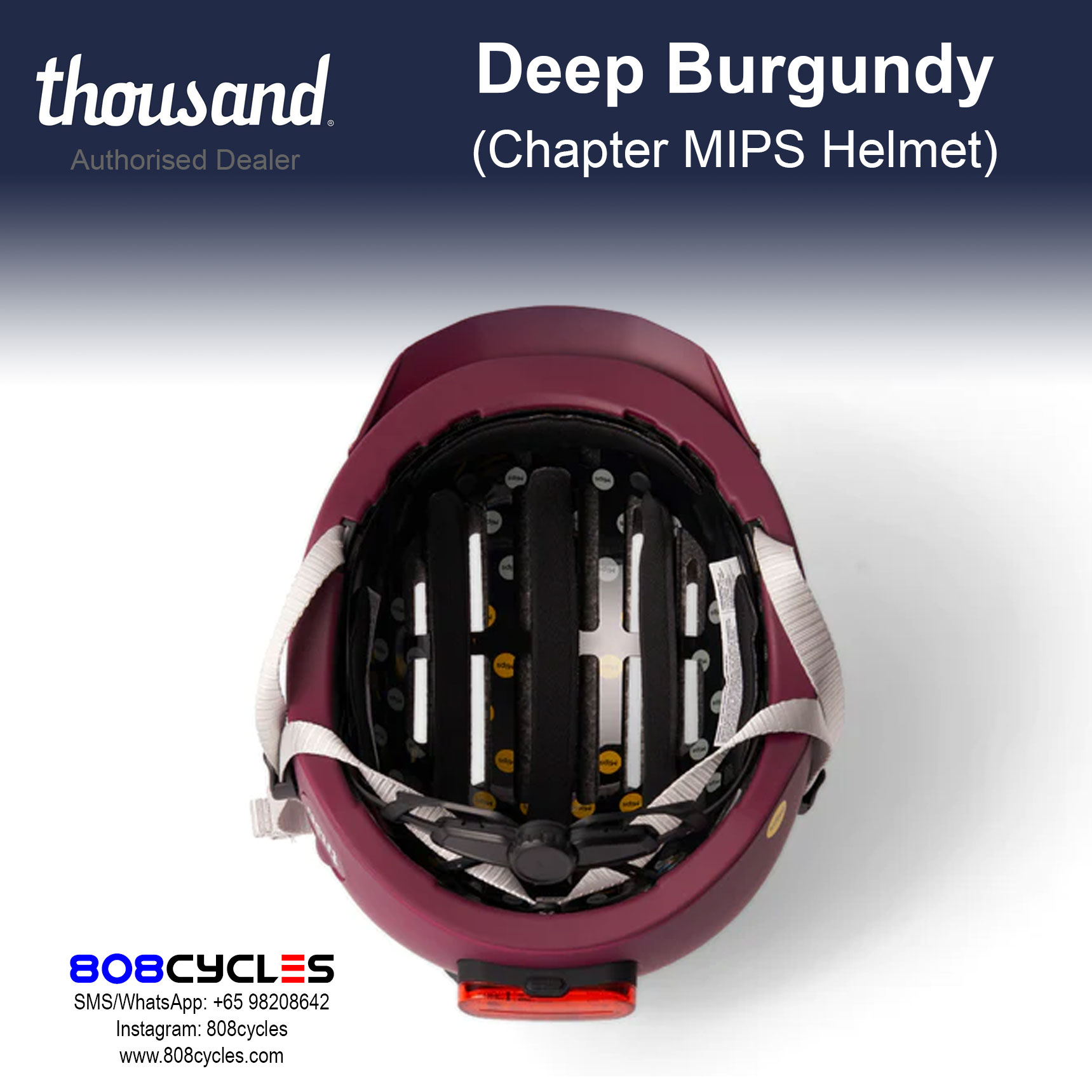 Thousand Chapter MIPS Bike Helmet – Deep Burgundy - Image 8