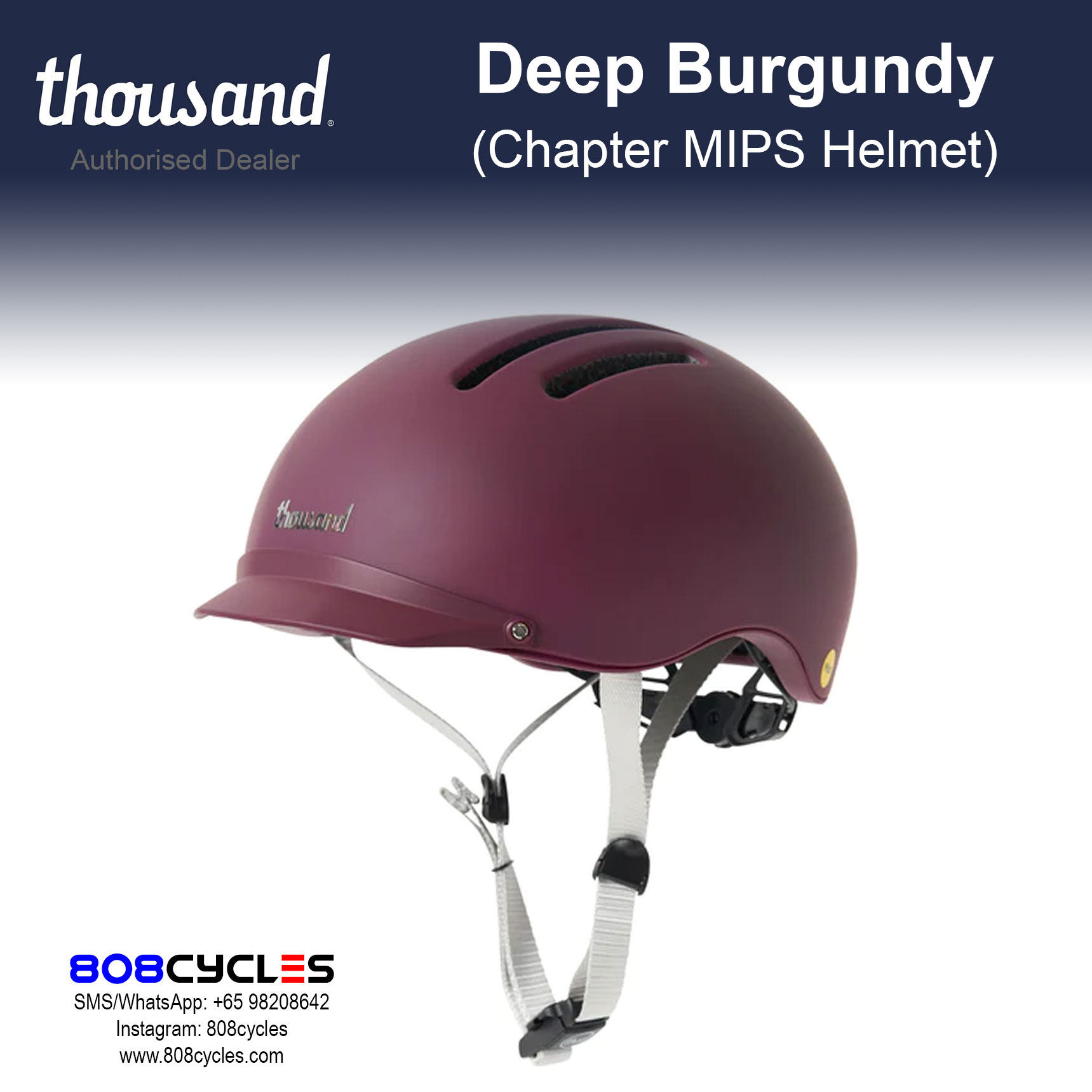 Thousand Chapter MIPS Bike Helmet – Deep Burgundy - Image 10