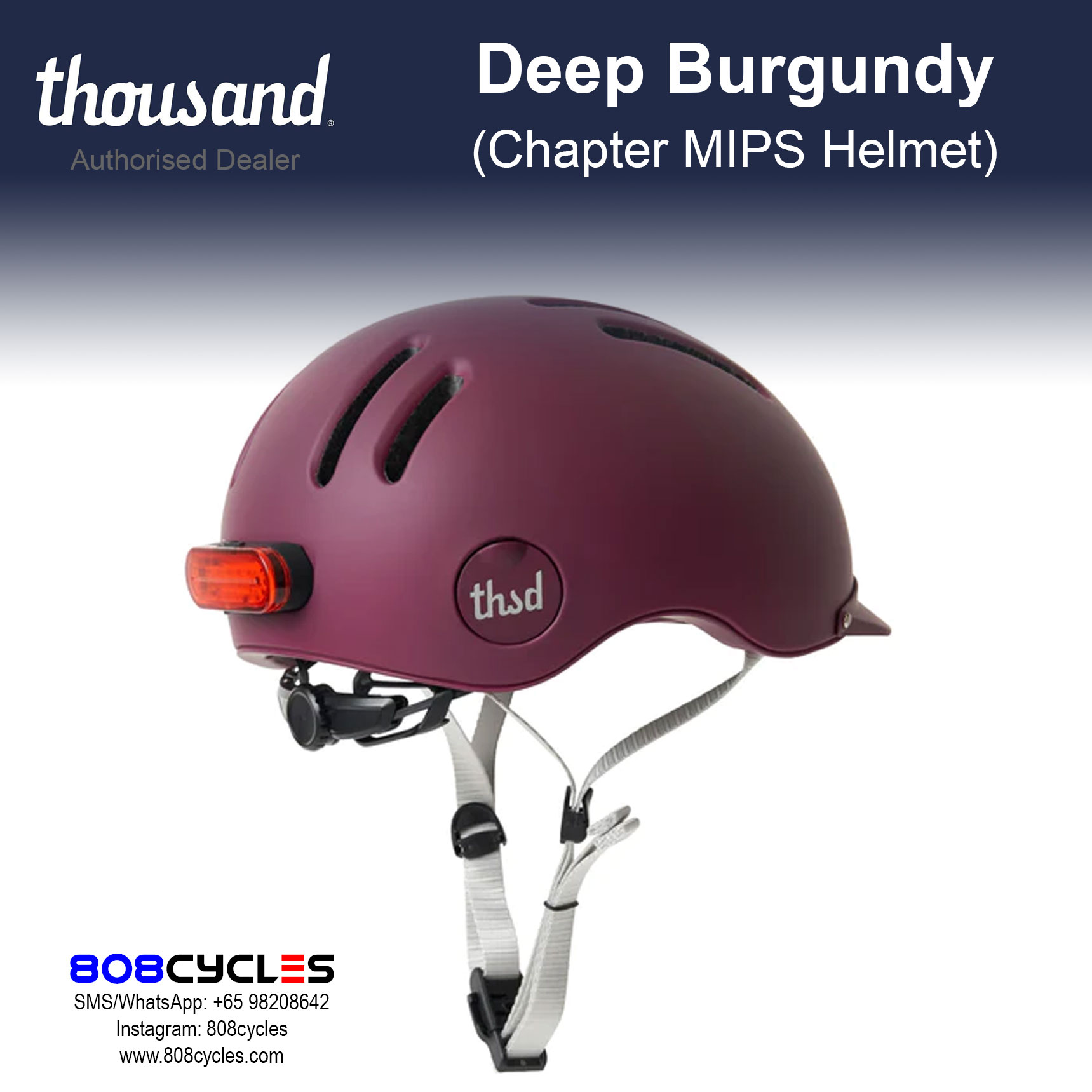 Thousand Chapter MIPS Bike Helmet – Deep Burgundy - Image 11