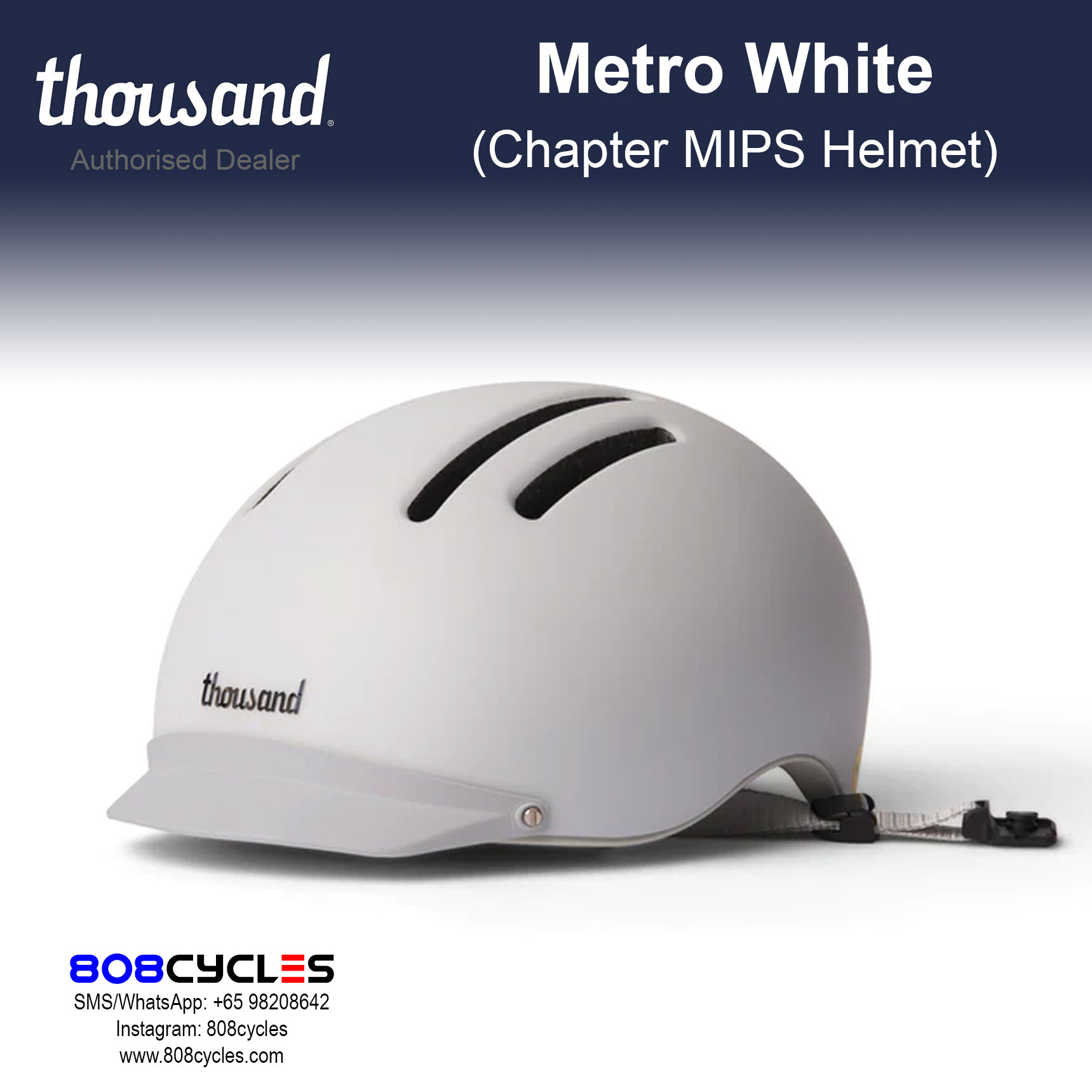 Thousand Chapter MIPS Bike Helmet – Metro White