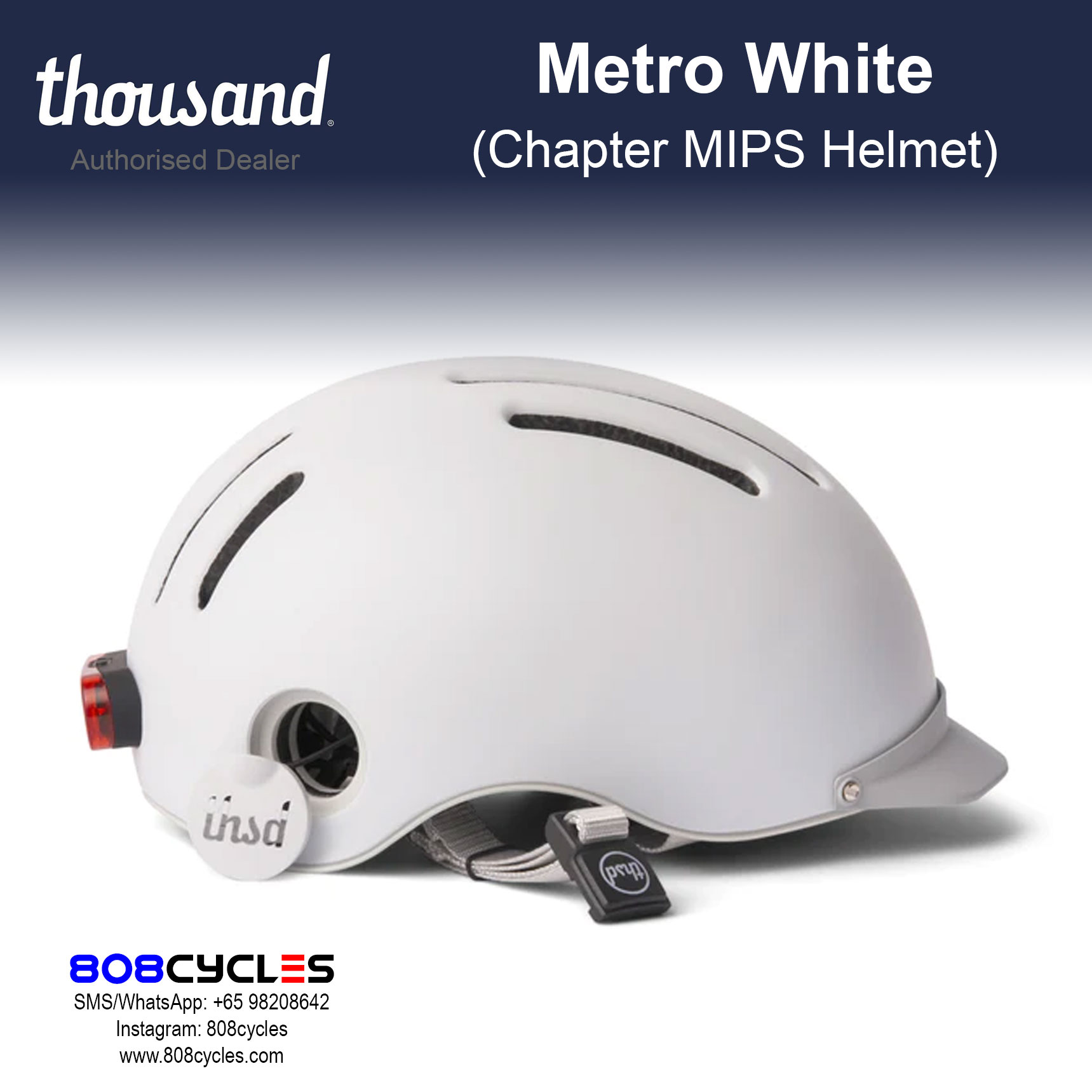 Thousand Chapter MIPS Bike Helmet – Metro White - Image 4