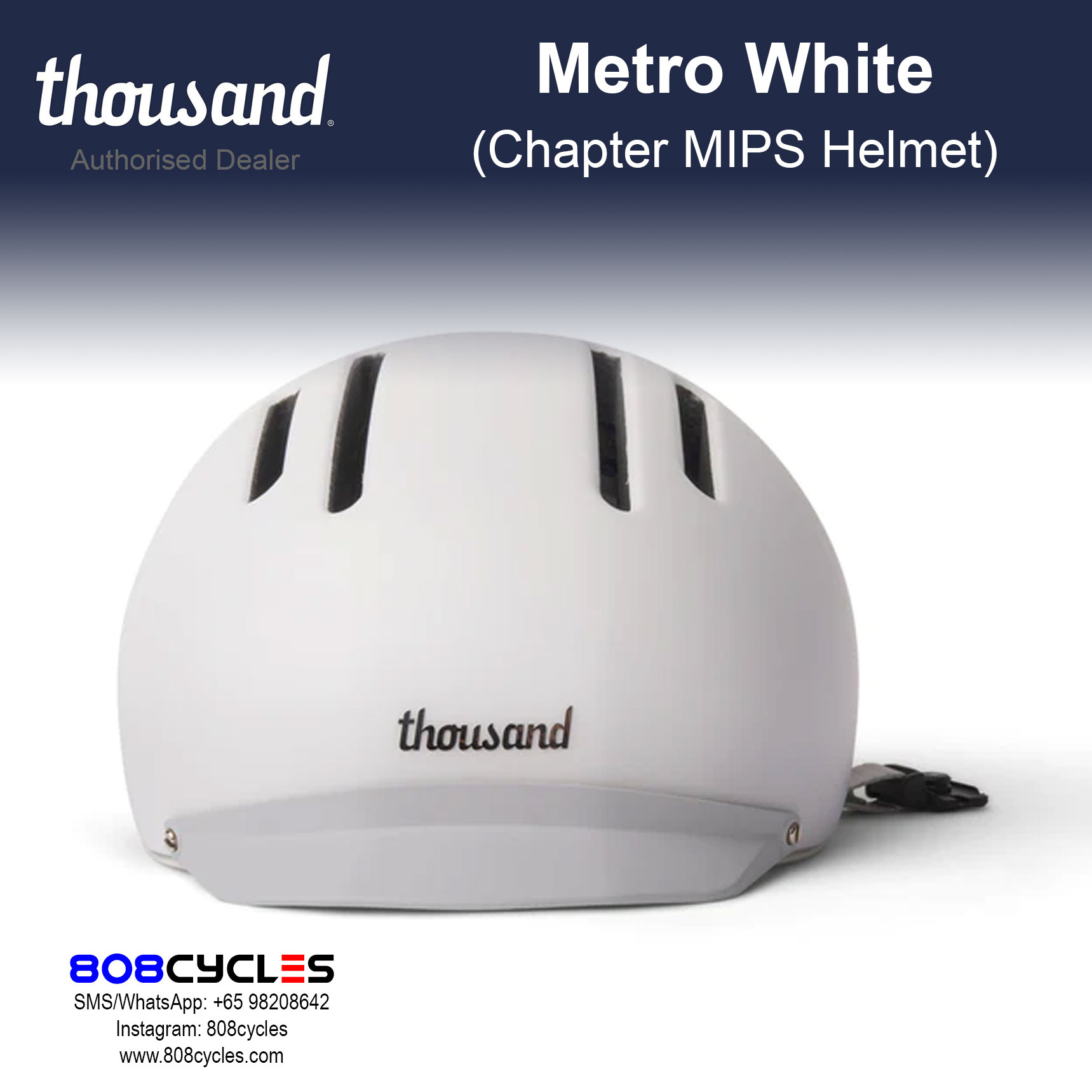 Thousand Chapter MIPS Bike Helmet – Metro White - Image 5
