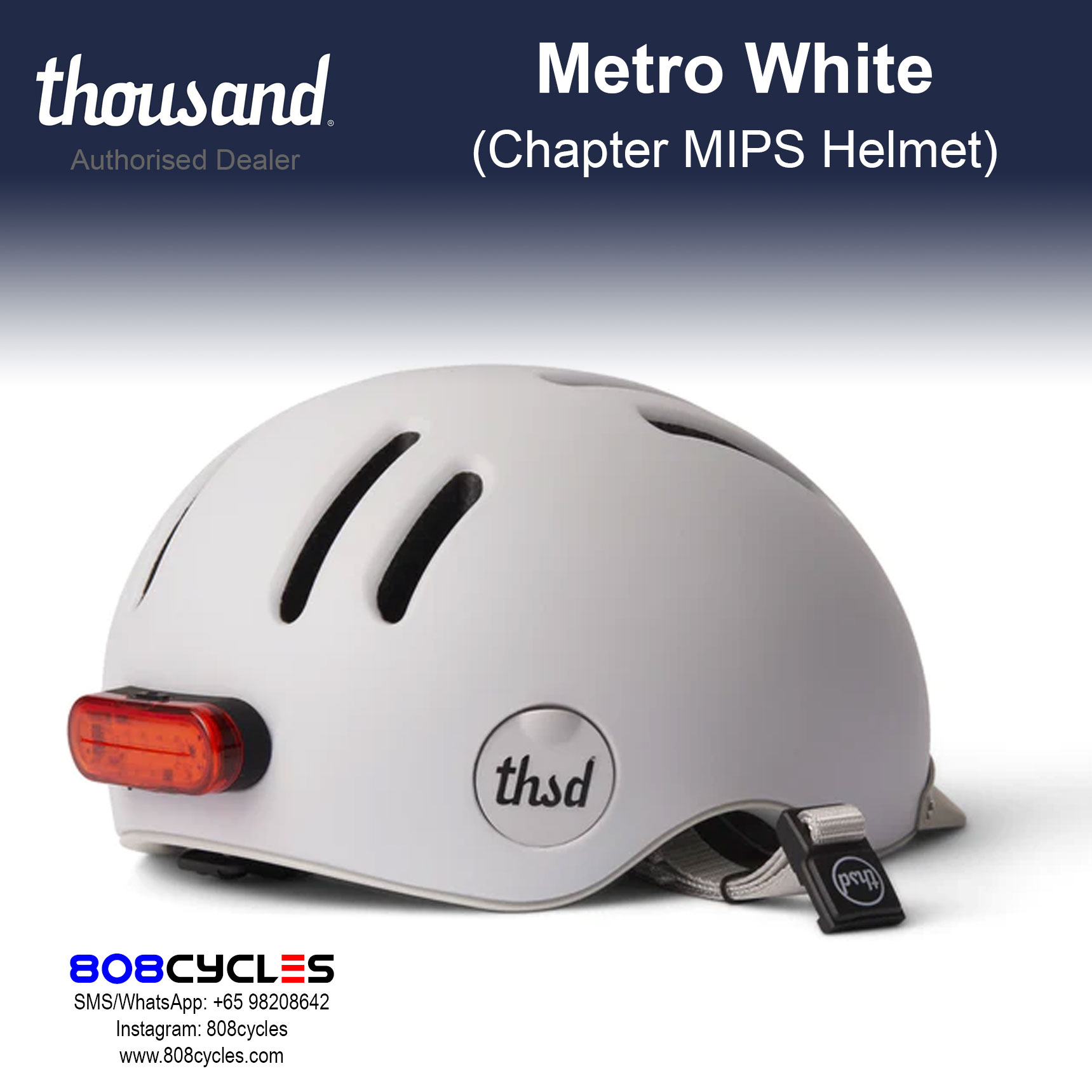 Thousand Chapter MIPS Bike Helmet – Metro White - Image 6