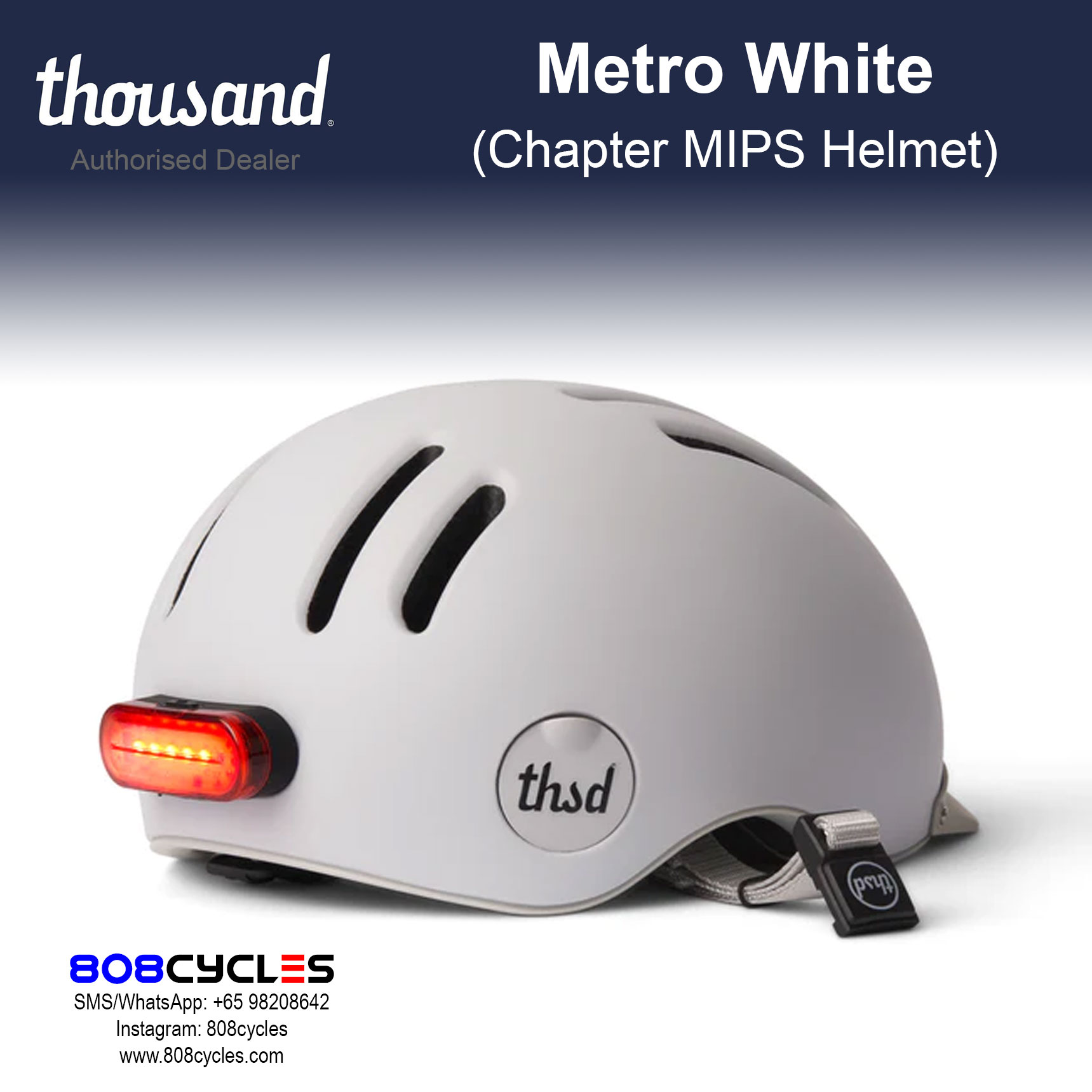 Thousand Chapter MIPS Bike Helmet – Metro White - Image 7
