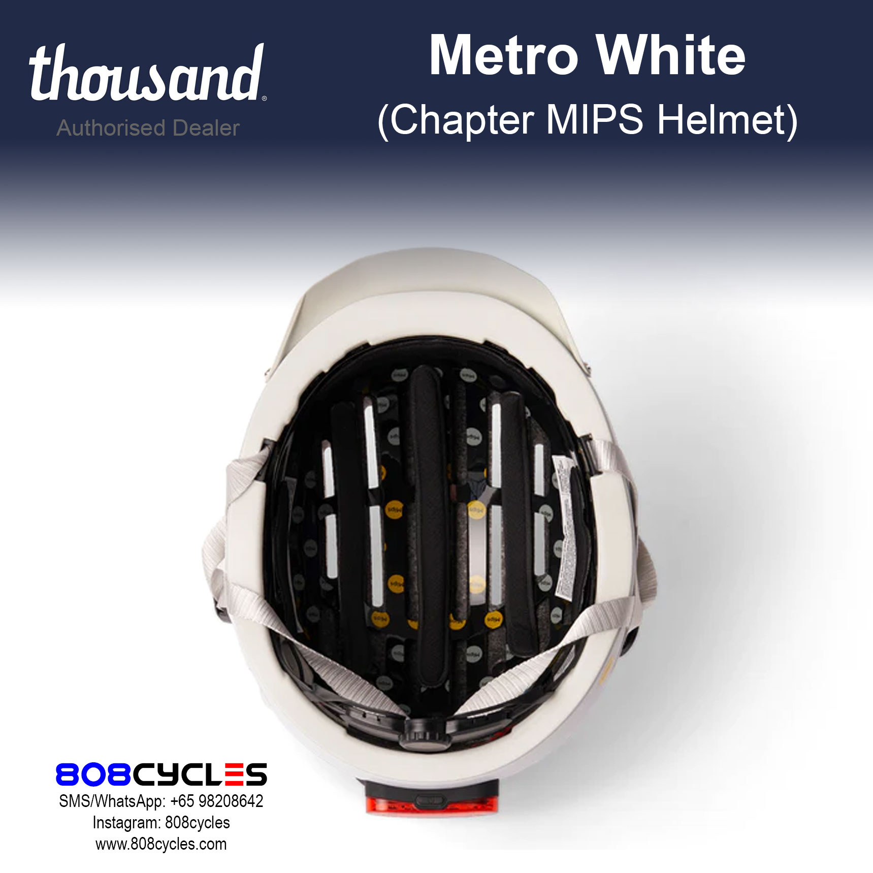 Thousand Chapter MIPS Bike Helmet – Metro White - Image 8