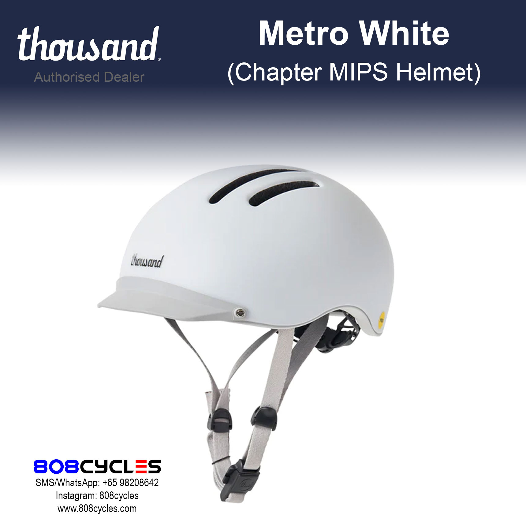Thousand Chapter MIPS Bike Helmet – Metro White - Image 10