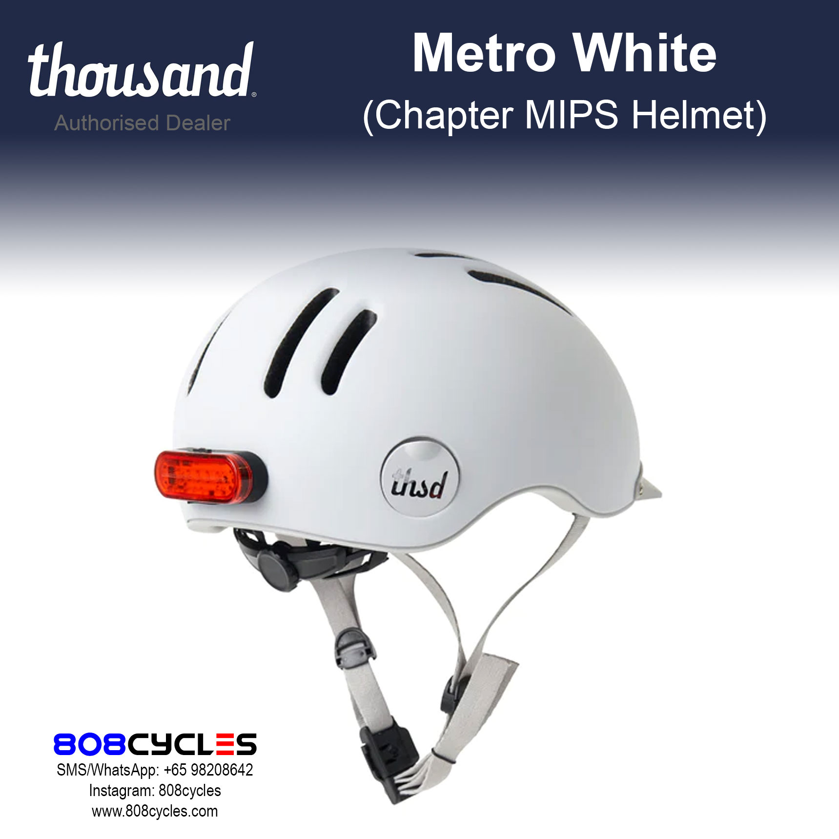 Thousand Chapter MIPS Bike Helmet – Metro White - Image 11