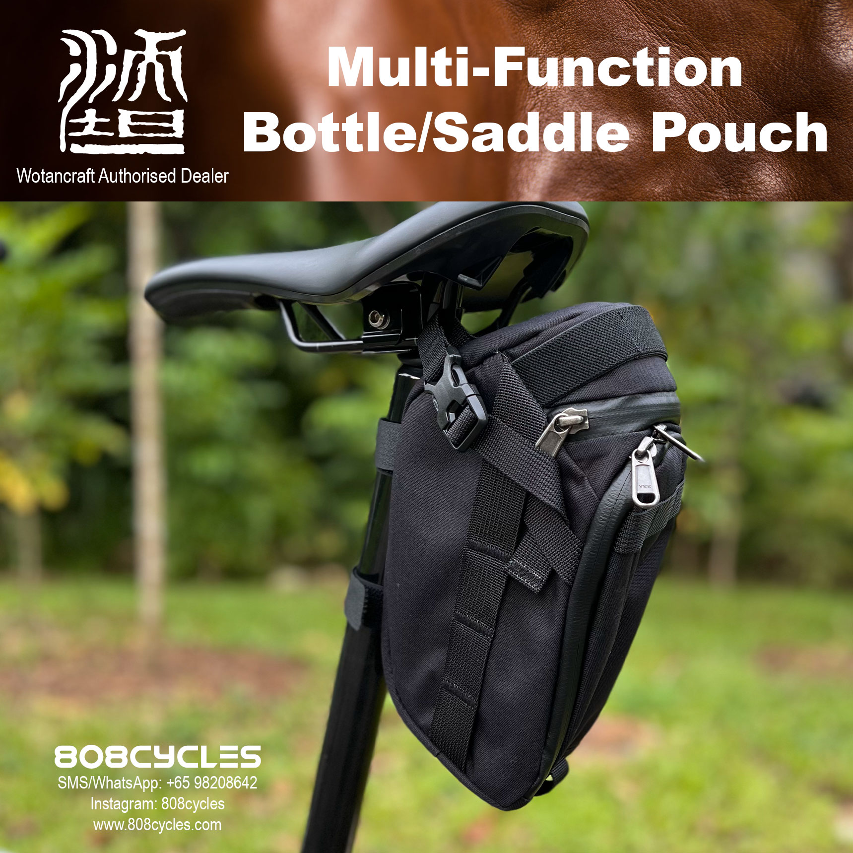 Wotancraft Multi-Function Bottle Saddle Pouch - Image 3