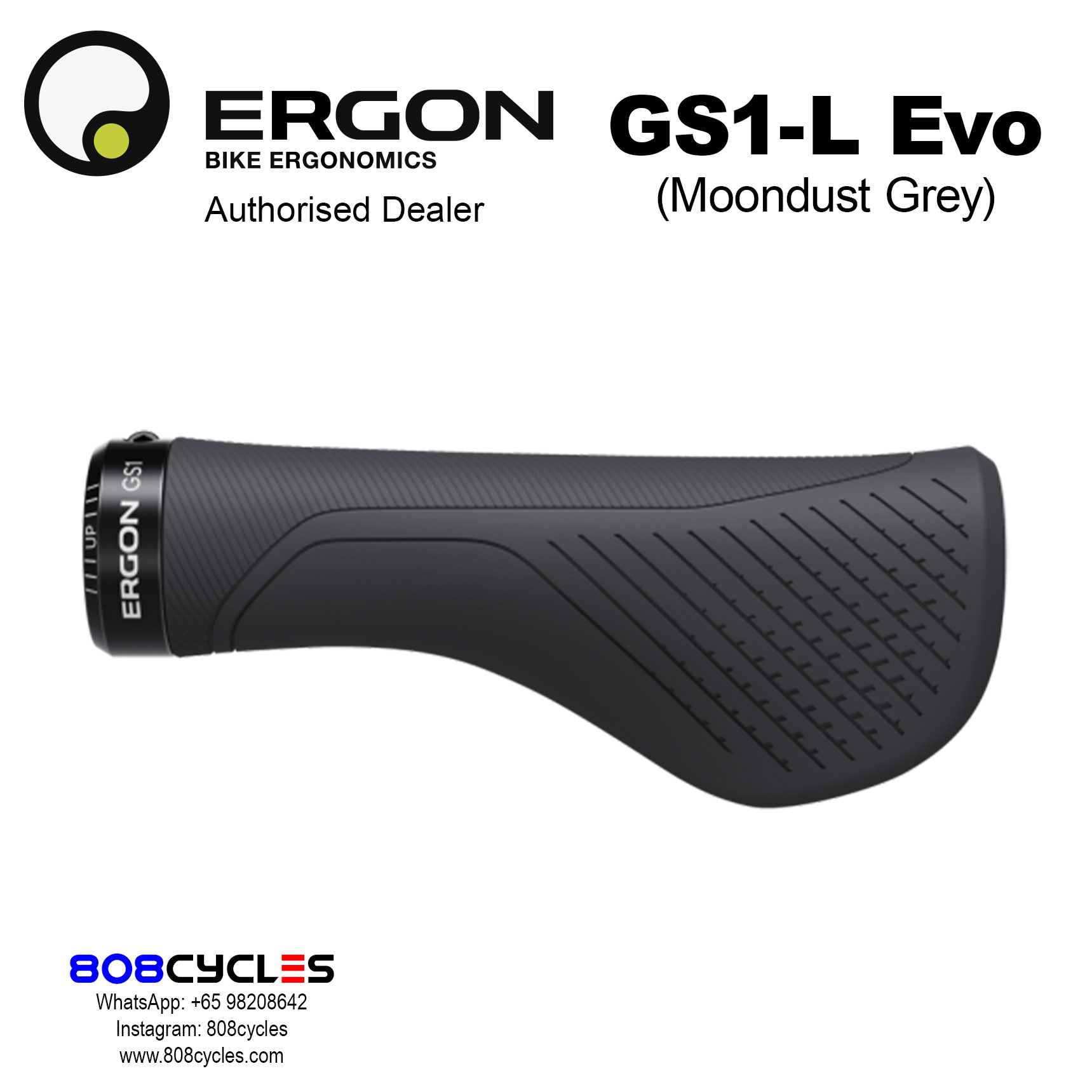 Ergon GS1 Evo Grips – Moondust Grey (Large) - Image 2